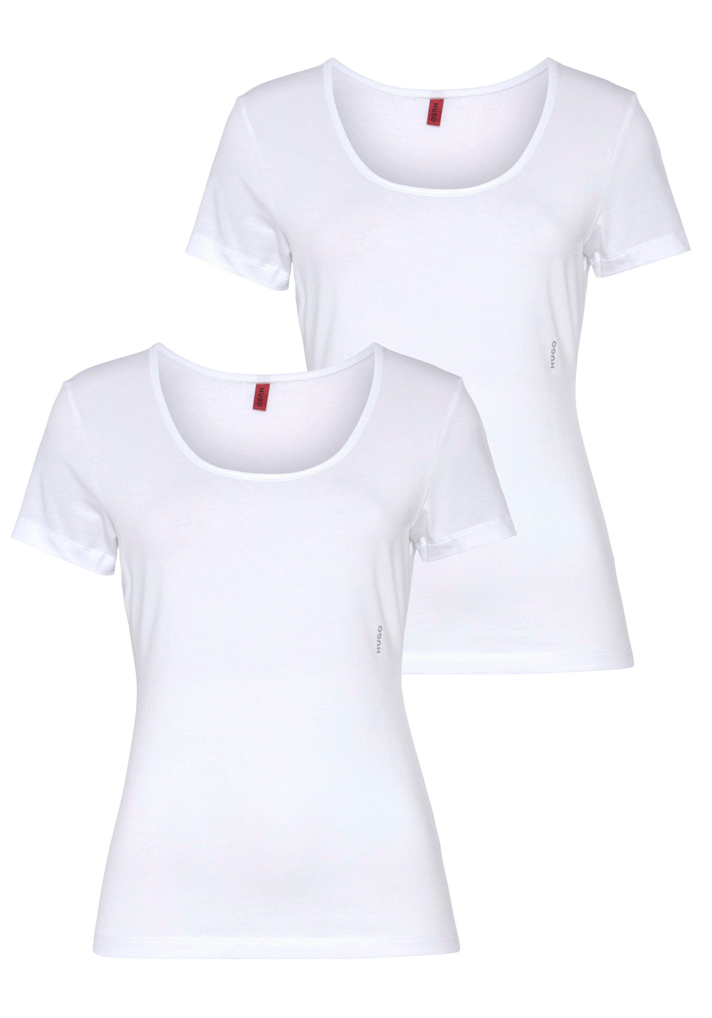 HUGO underwear T-shirt TWIN met verticale logoprint (2-delig, Set van 2)