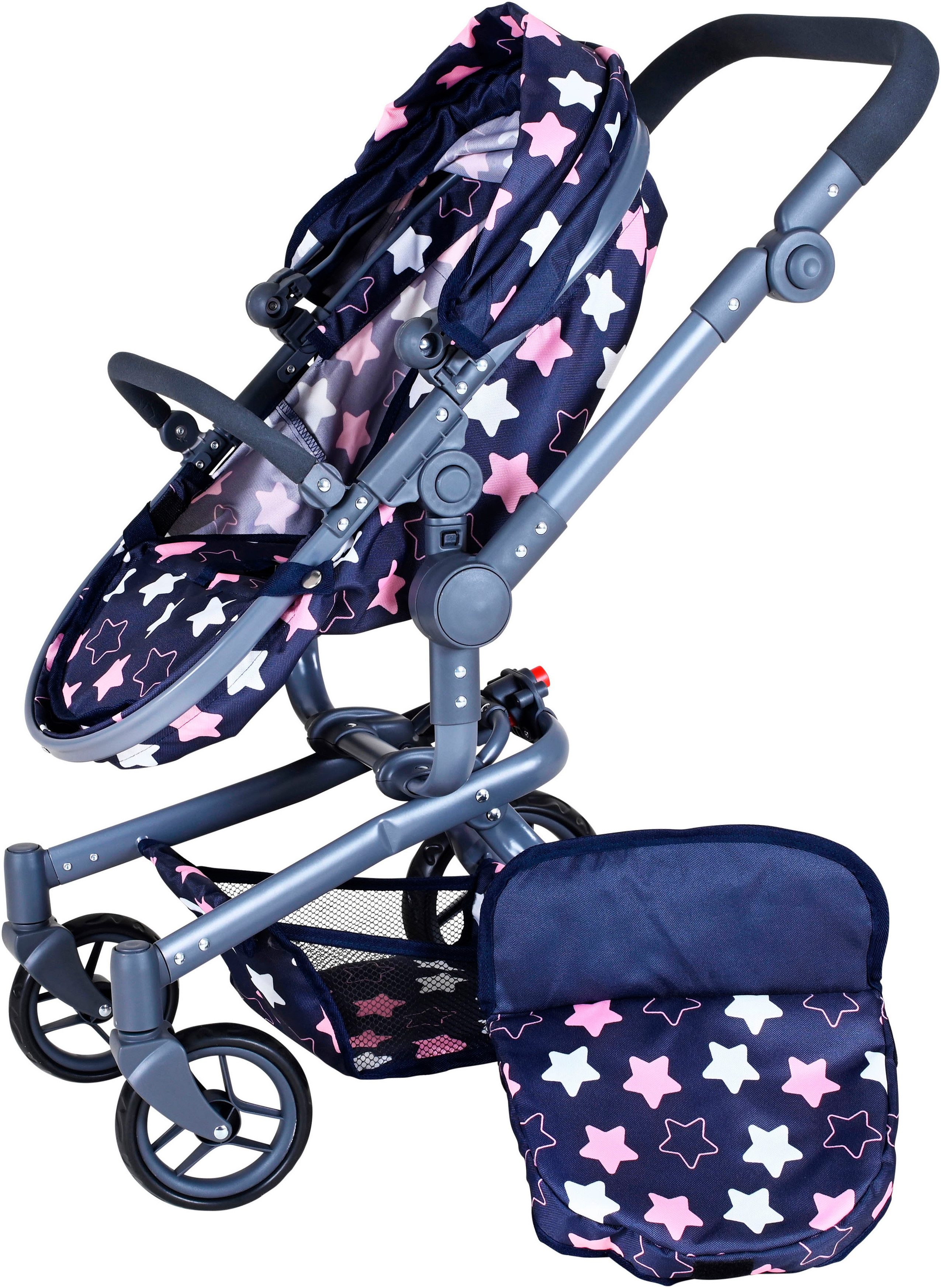 Knorrtoys® Combi-poppenwagen Boonk - star blue pink