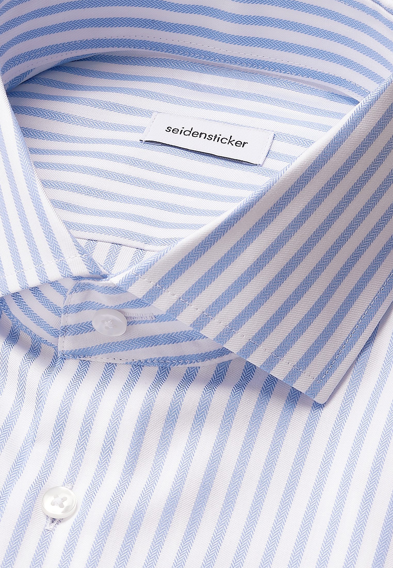 seidensticker Businessoverhemd Zwarte roos Slim 1/1 Kent kraag gestreept