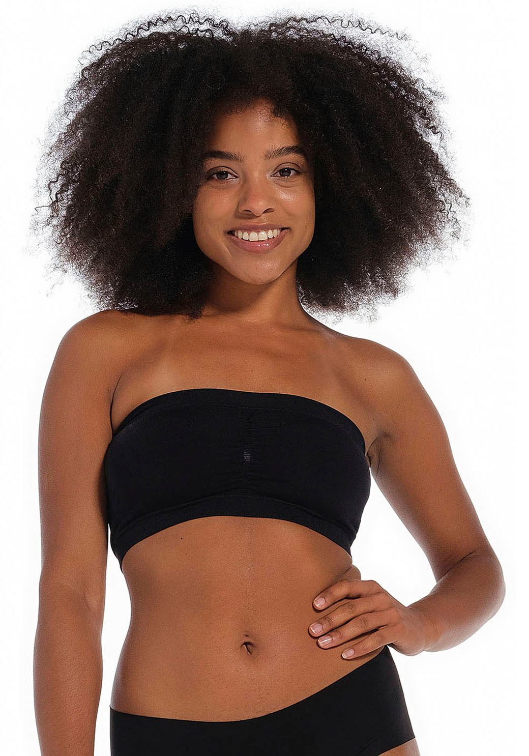 Magic Body Fashion Bandeau-bh Comfort Bandeau met uitneembare vullingen dames strapless bh's maat XL zwart