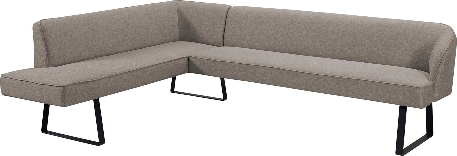 exxpo - sofa fashion Hoekbank Americano met opstaande naad en metalen poten, bekleding in verschillende kwaliteiten