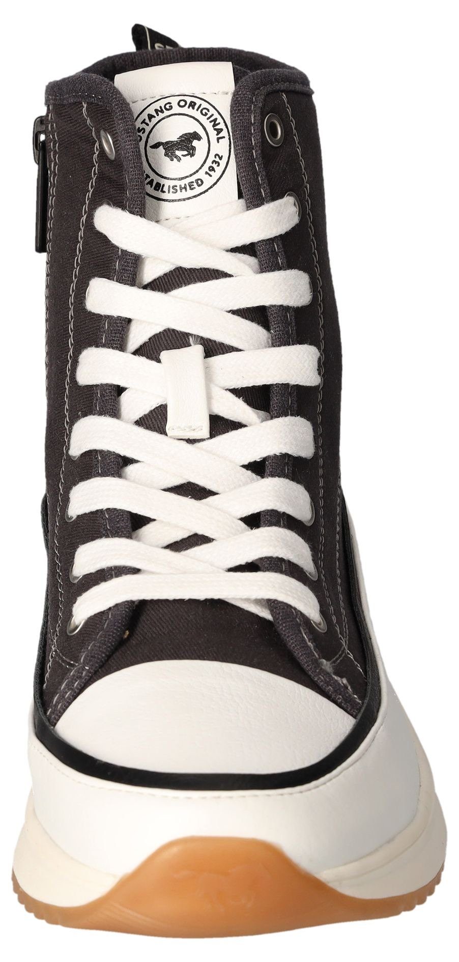 Mustang Shoes Hoge veterschoenen plateau, high top-sneaker, vrijetijdsschoen met rits