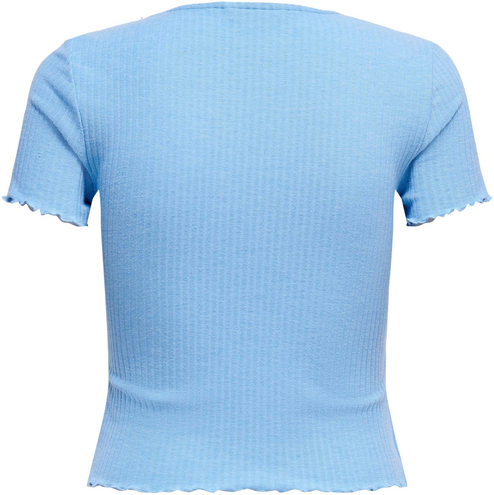Only Shirt met ronde hals ONLEMMA – Shirt met korte mouwen en golvende zoom