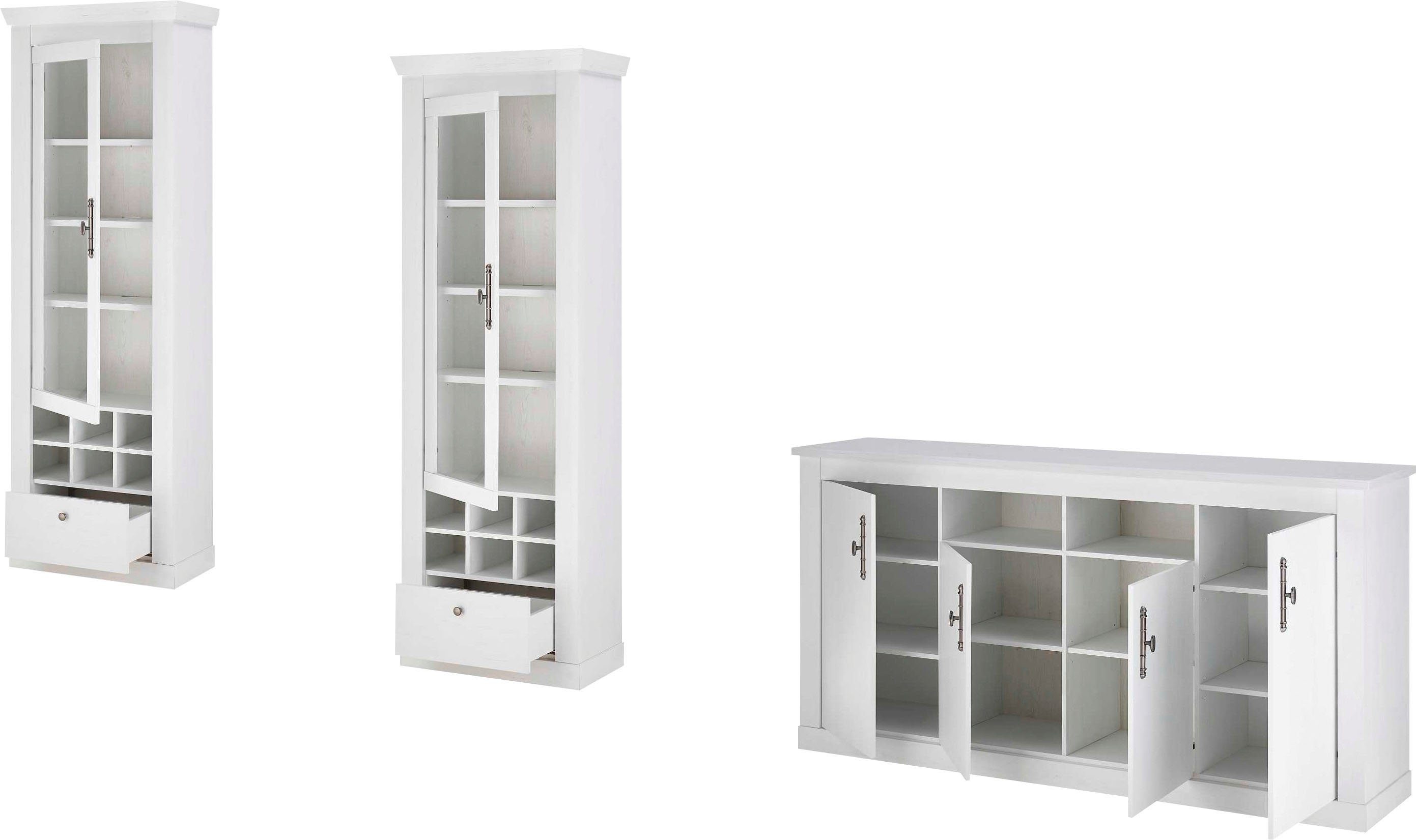 Home affaire Wandmeubel Ravenna in romantische landelijke stijl, grepen van metaal, soft-closefunctie (3-delig)