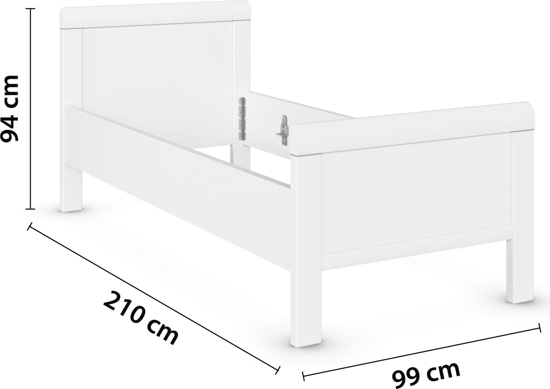 rauch Bed Eenpersoons Stollenbed EVELYN in comfortabele hoogte van houtmateriaal in elegante stijl made in germany