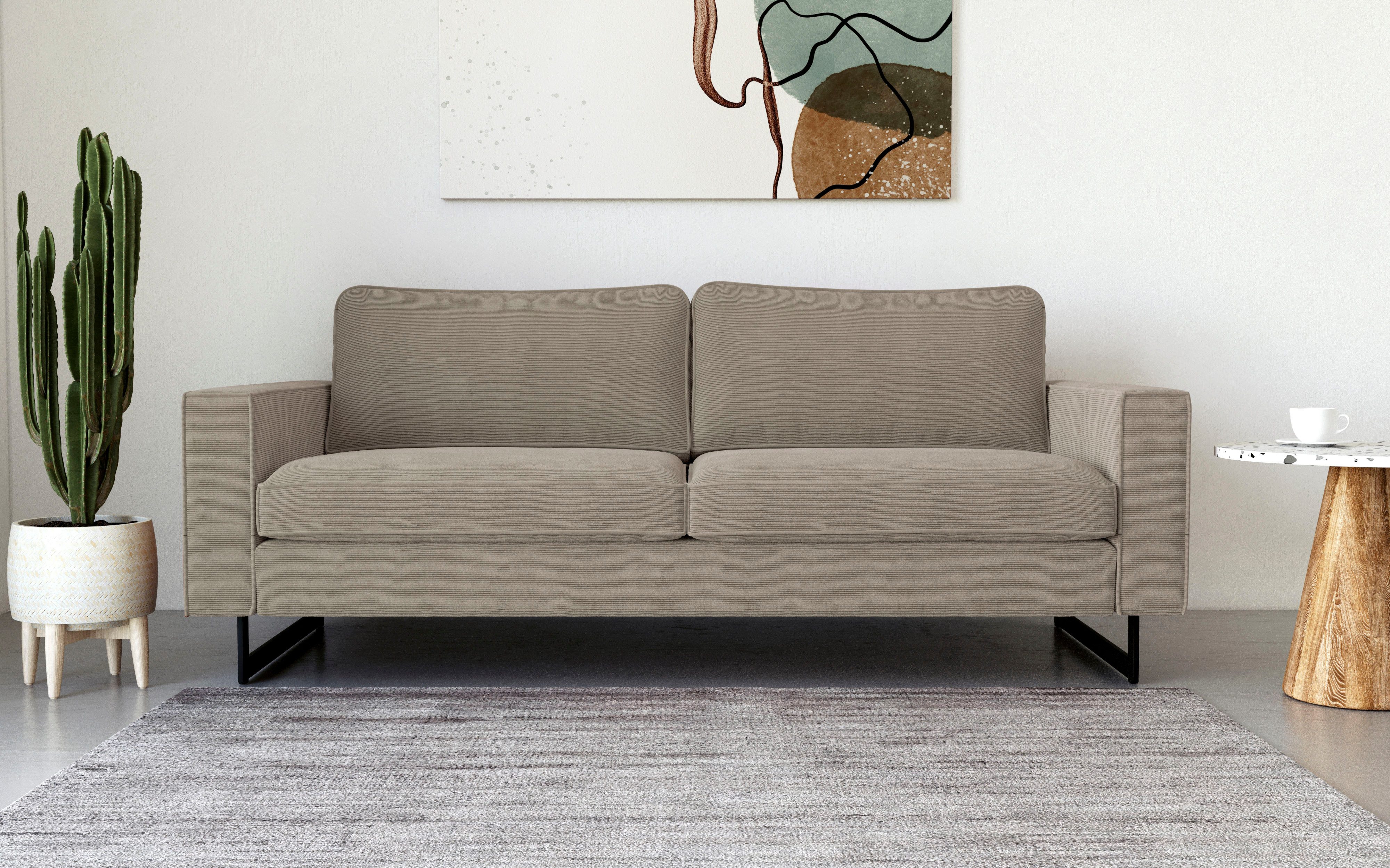 Places of Style 2-zitsbank Pinto grijs, 2-zitsbanken, 166 cm