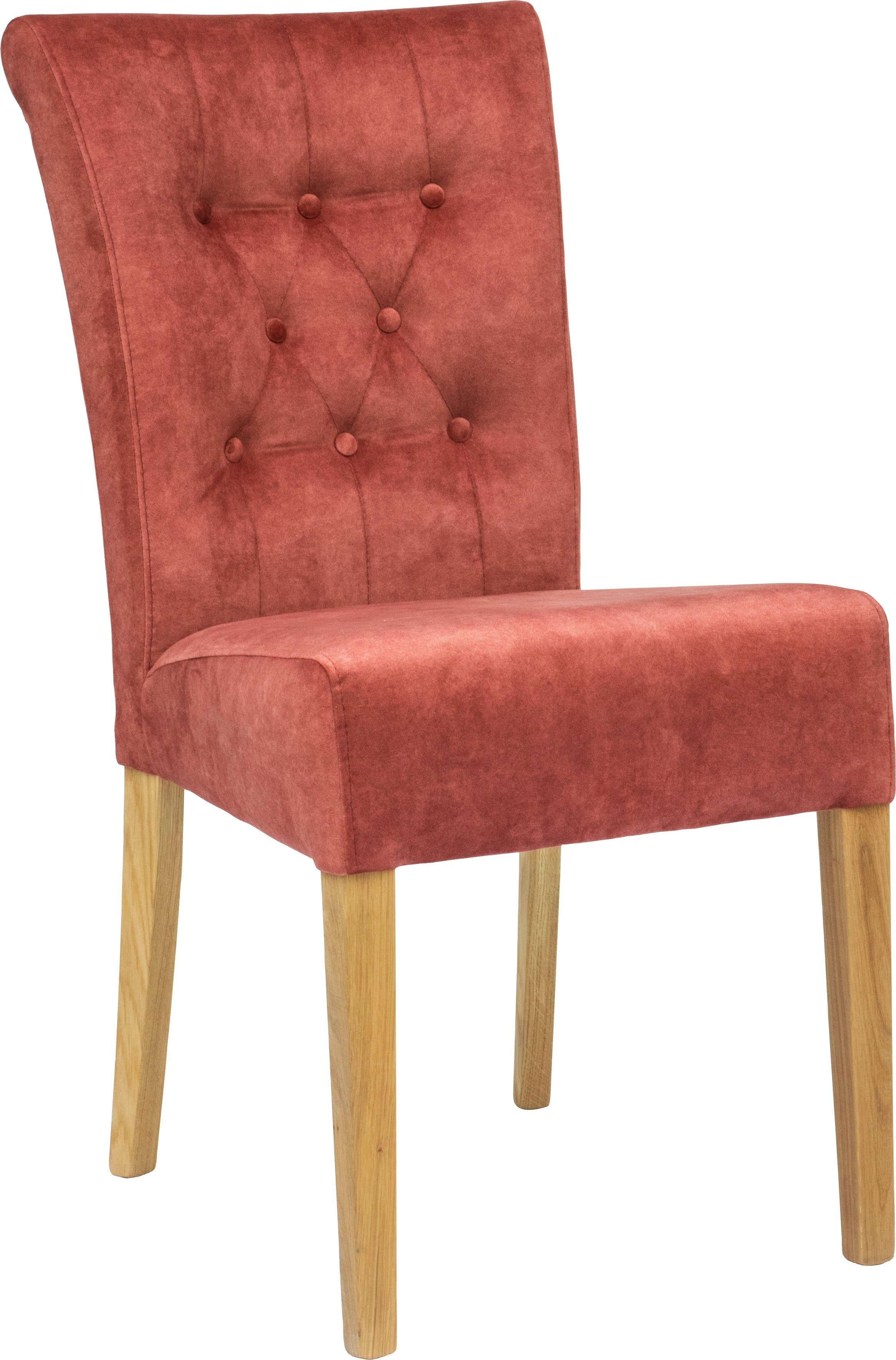 Home affaire Stoel Queen Eetkamerstoel met capitonnage, set van 2, 4 of 6