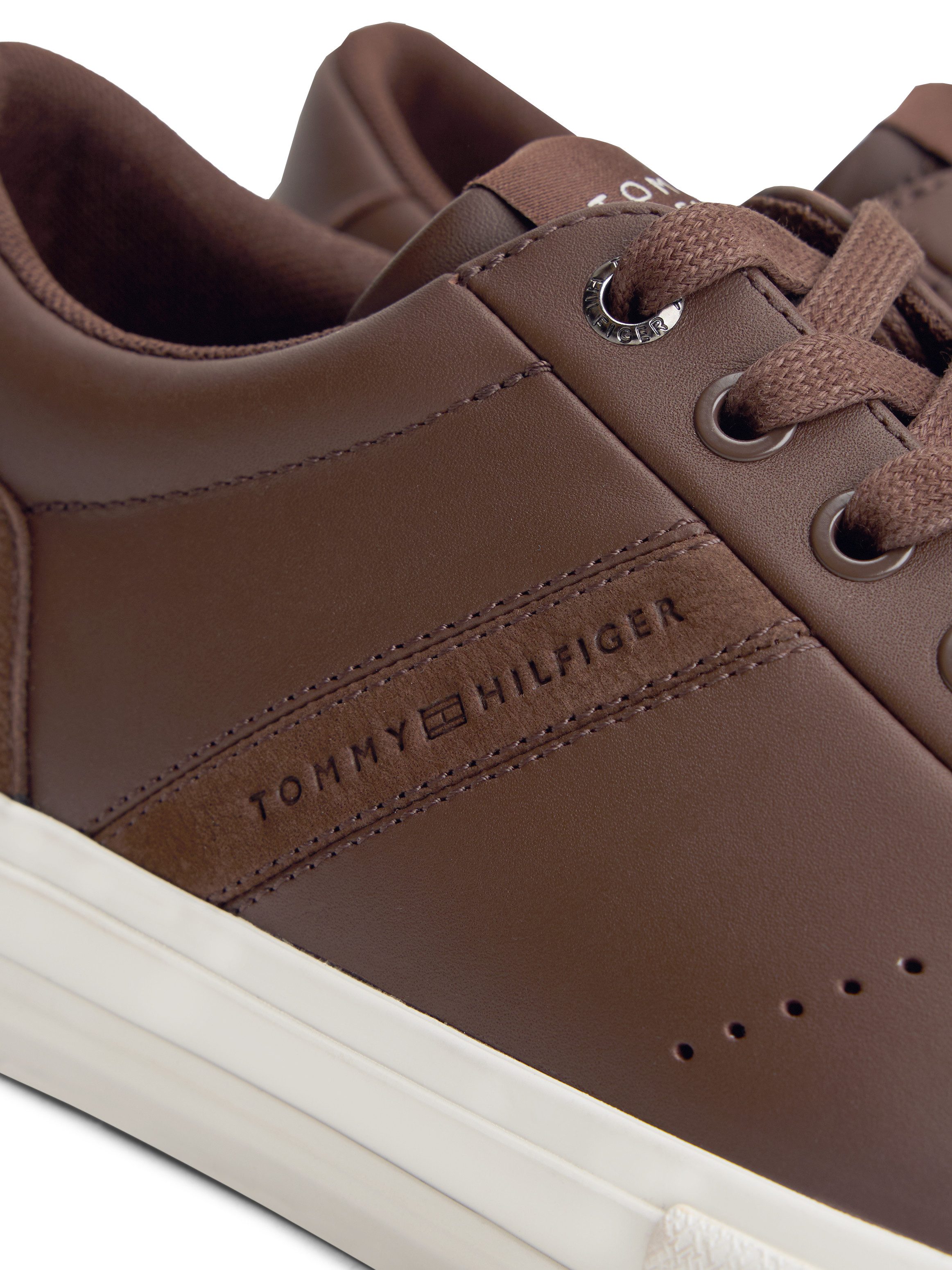 Tommy Hilfiger Sneakers TH HI VULC LTH STREET , vrijetijdsschoen, lage schoen, veterschoenen met zacht gepolsterde schacht