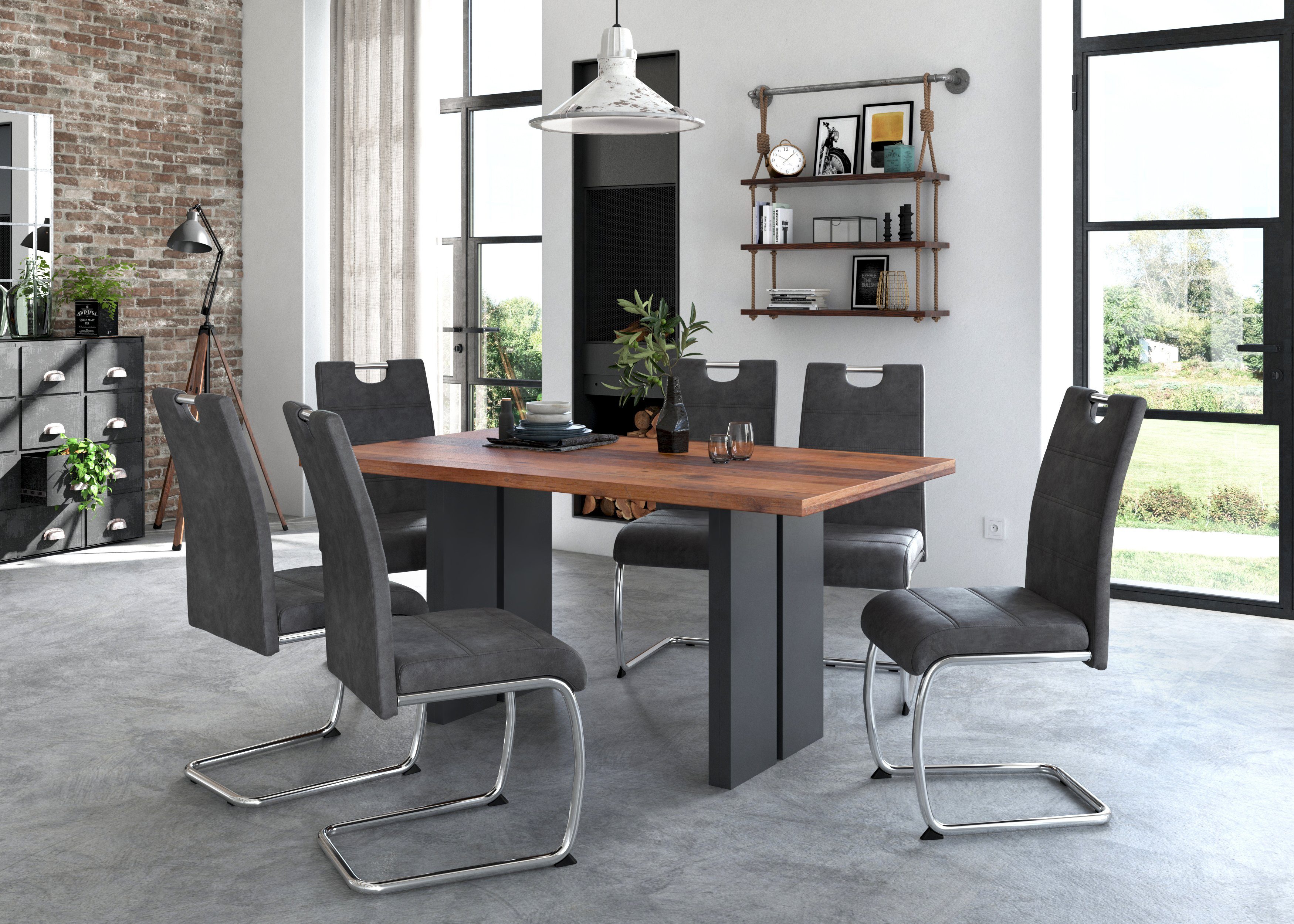 HELA Vrijdragende stoel Flora, eetkamerstoelen Vrijdragende stoel set: 1, 2 of 4 stuks, hoog zitcomfort