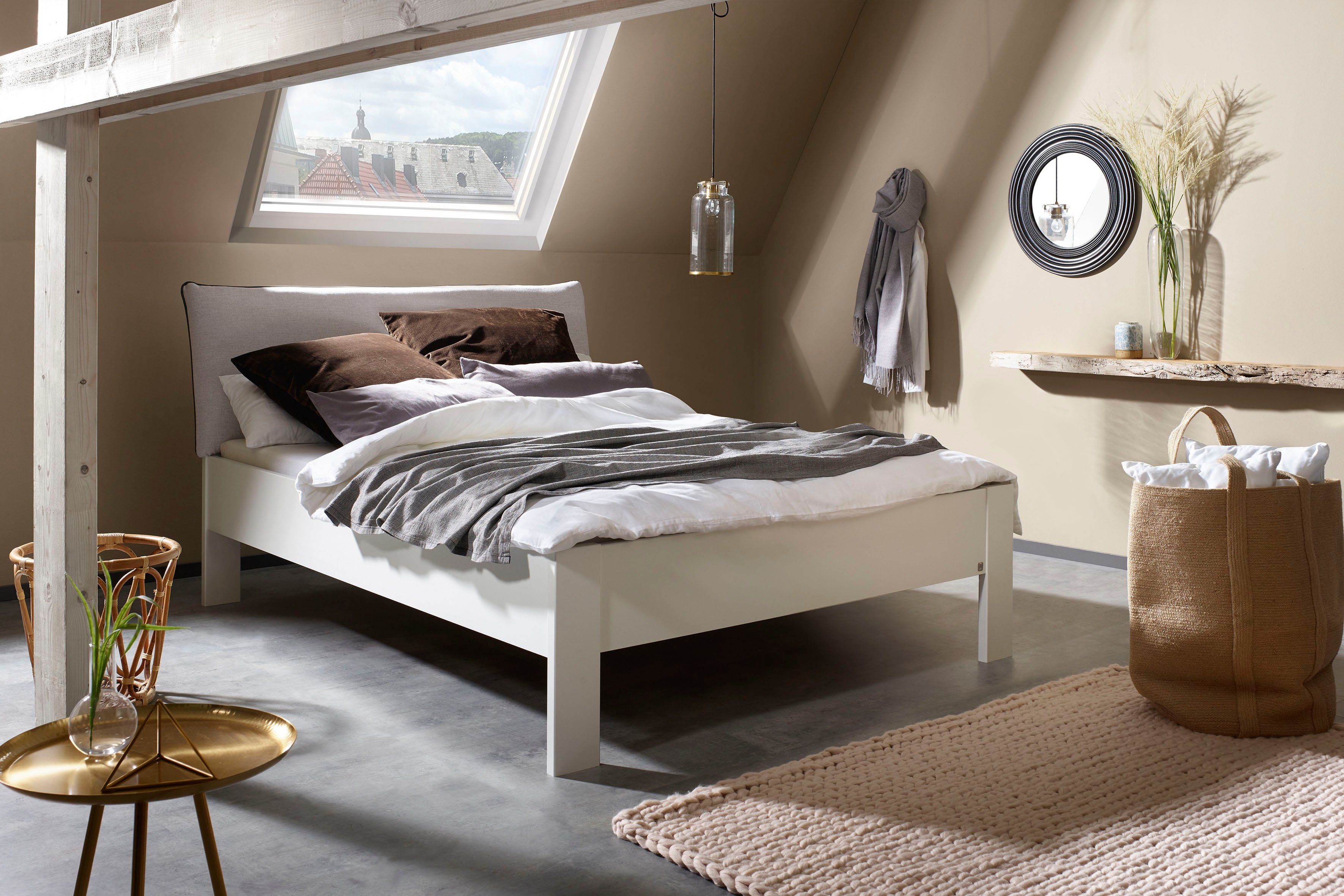 rauch Futonbed Aditio Hoofdbord weefstof met afgezette opstaande naad