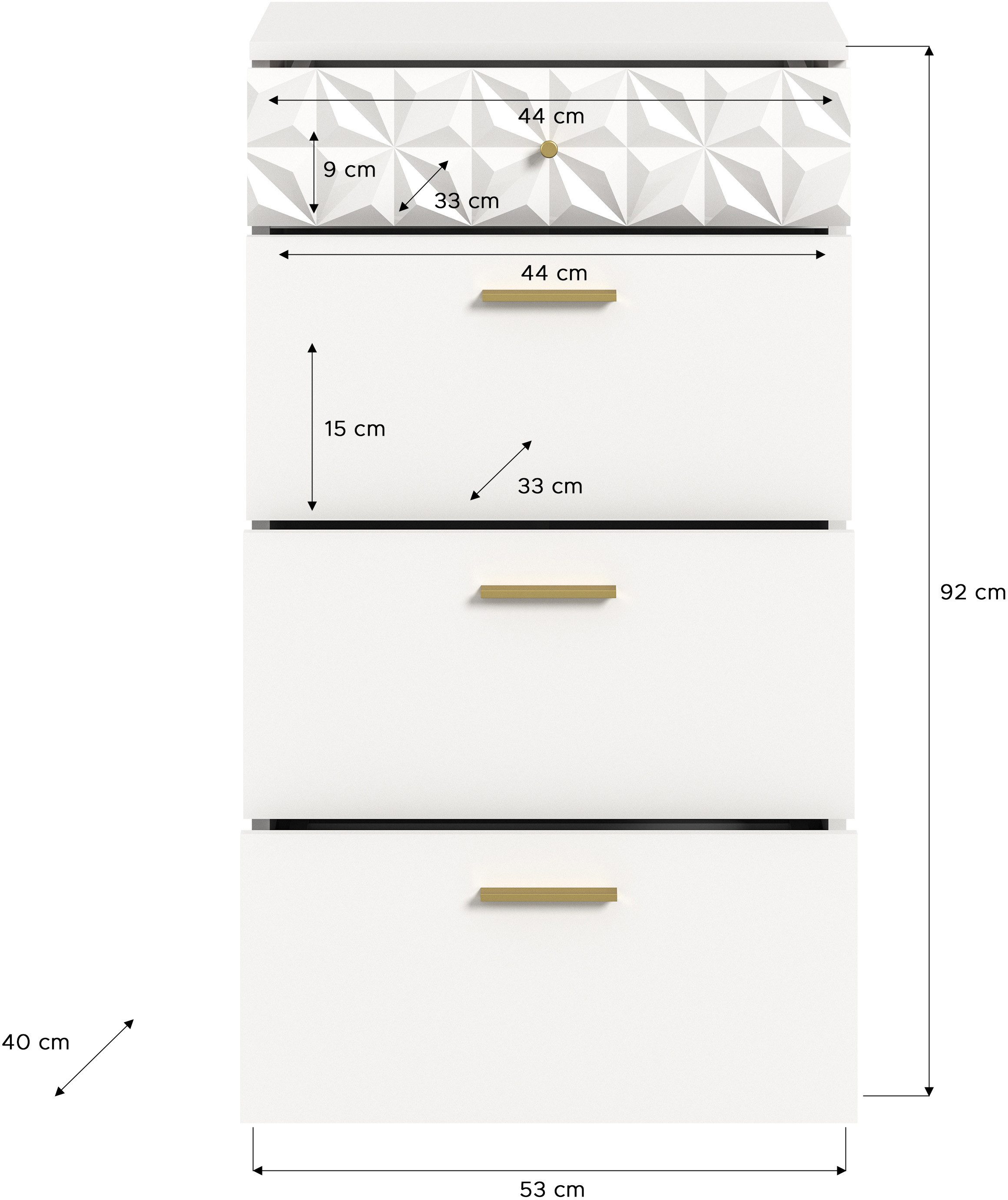 INOSIGN Kast Ladekast met 4 lades & Ornamentafscheiding Gang, hal, gangkast, kast, multifunctionele kast, ladekast