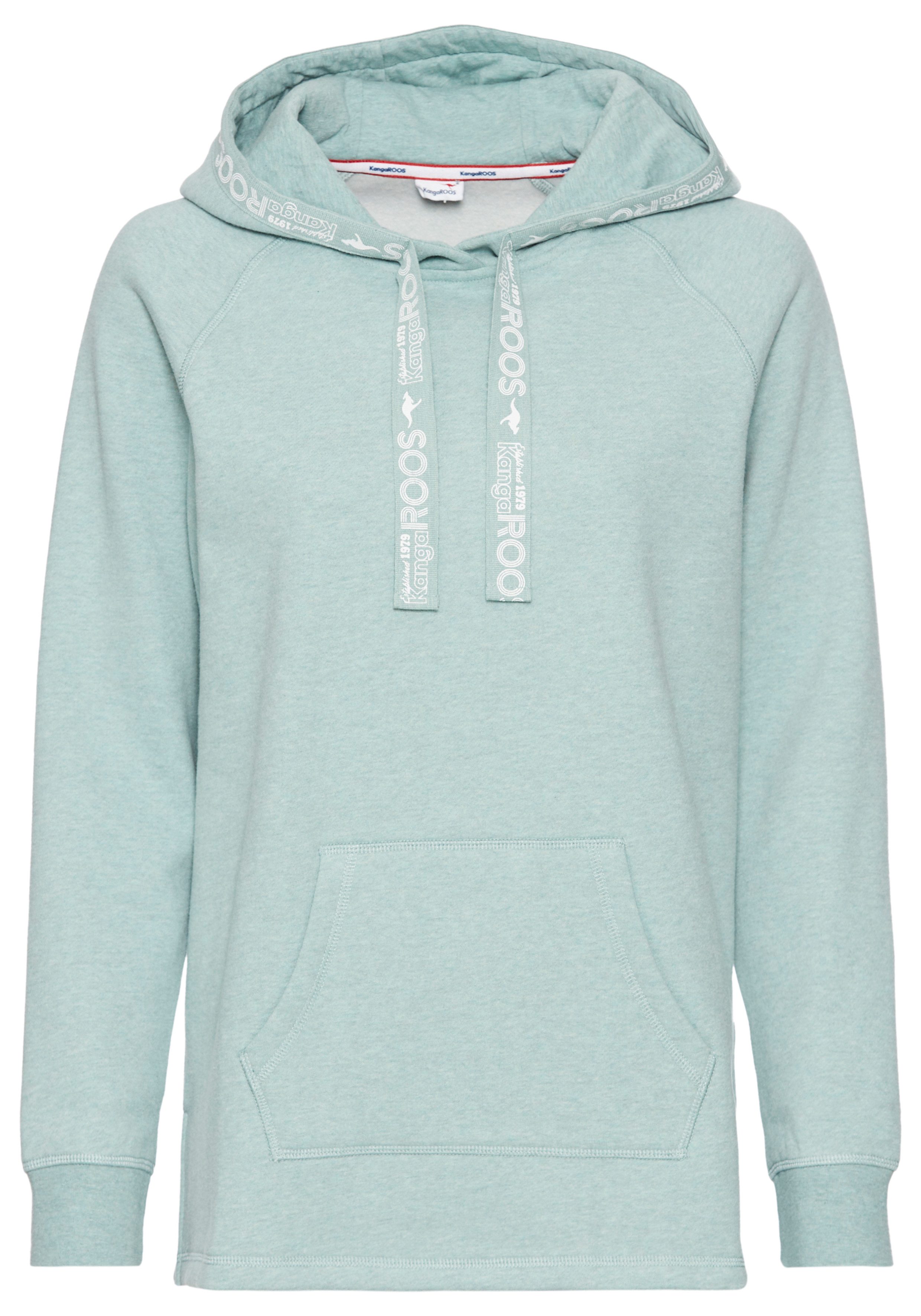 KangaROOS Lang sweatshirt met logotape aan de capuchon en split aan de zoom