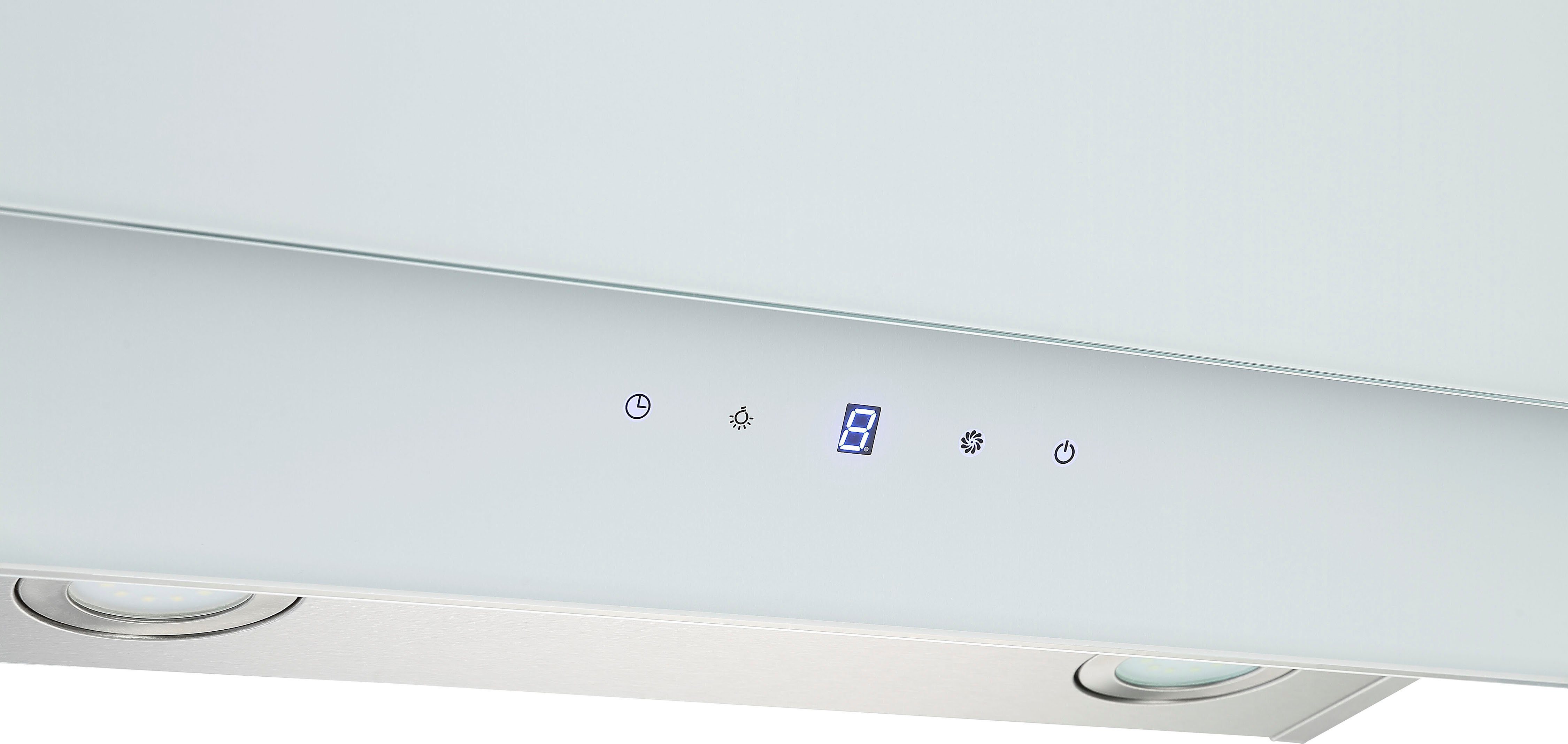 RESPEKTA Schuine wandkap CH 77090 90 cm, 3 vermogensniveaus, led-verlichting, geschikt voor afzuiging en recirculatie