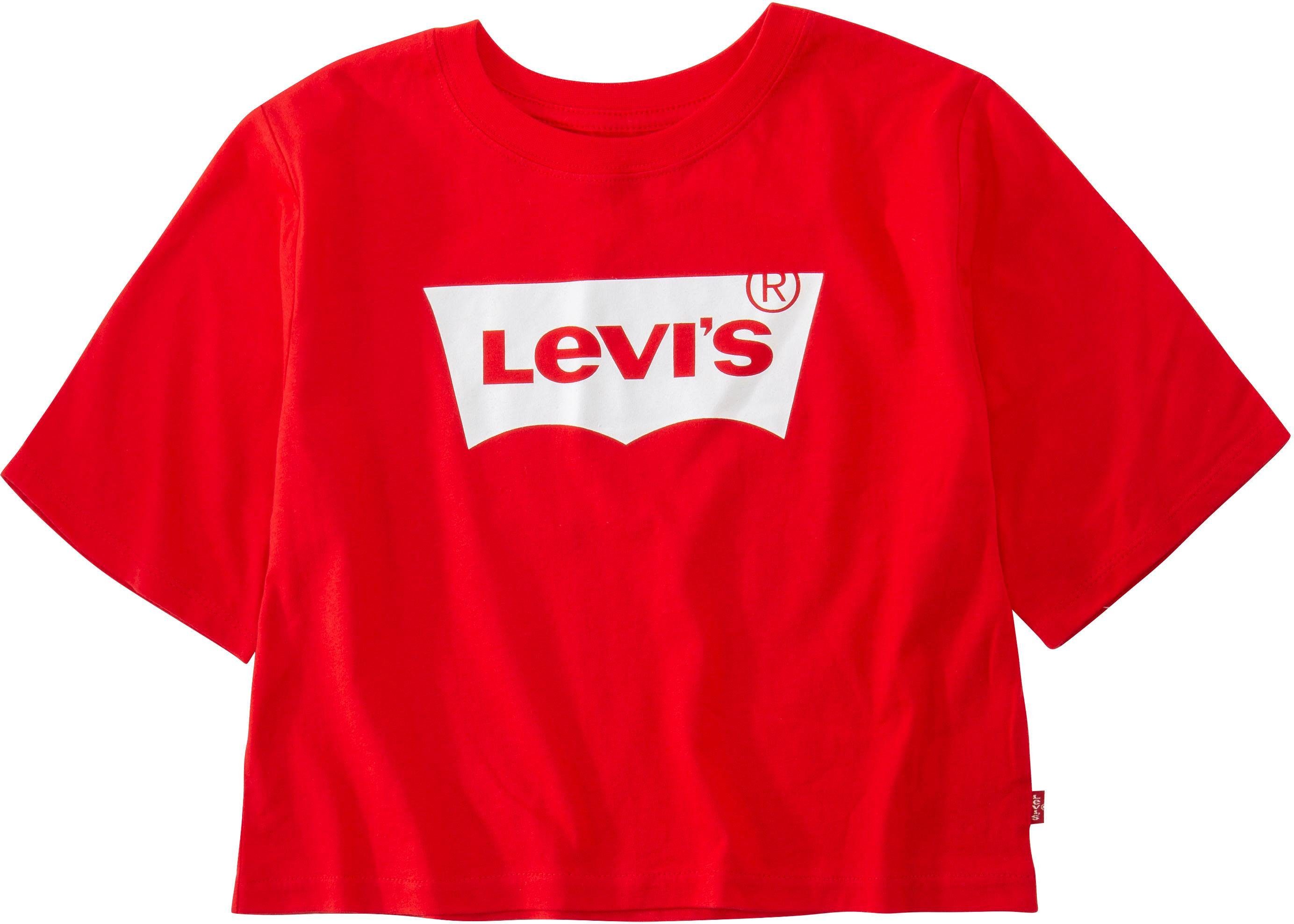 levi's kidswear t-shirt batwing cropped tee rood
