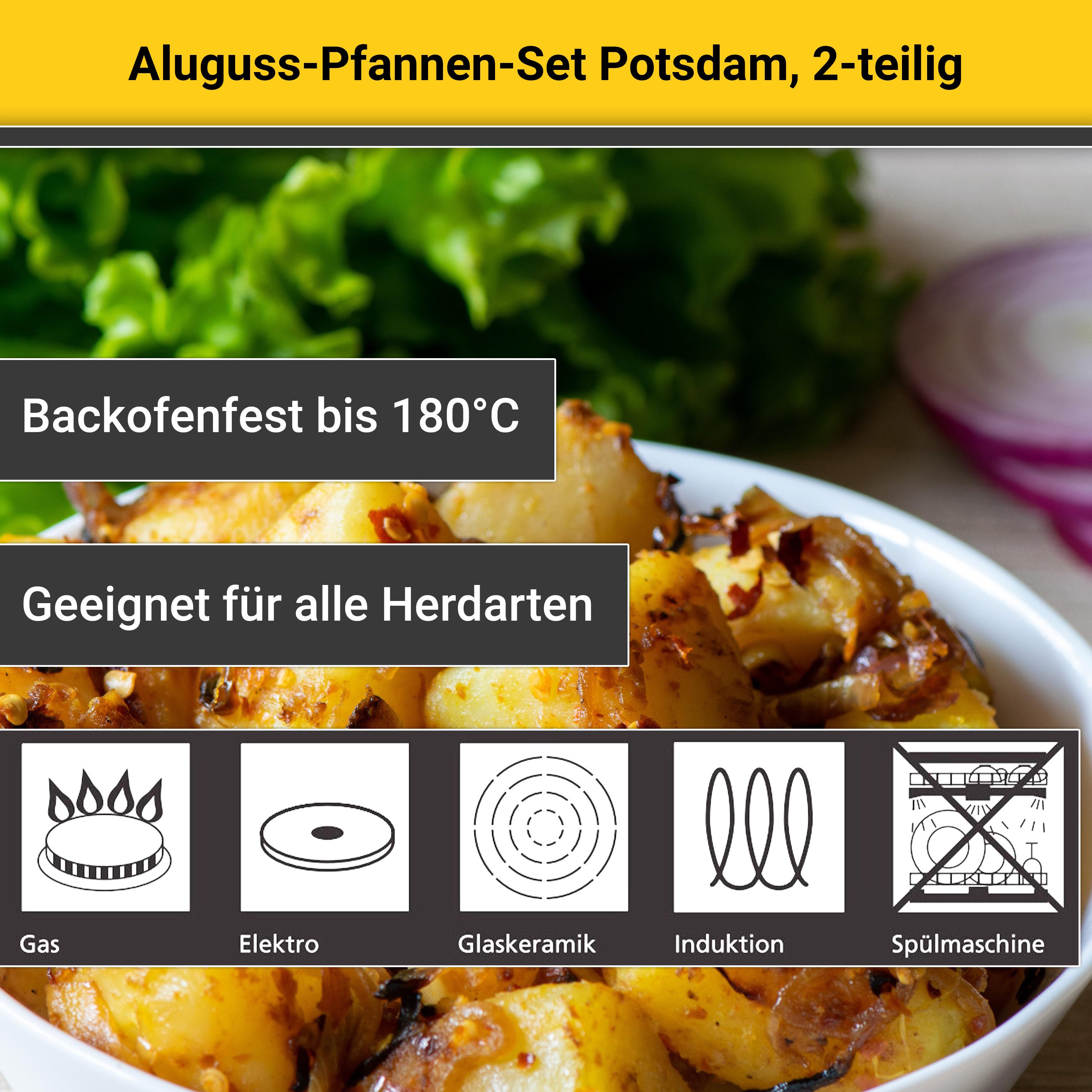 Krüger Pannenset Aluminium giet pan set Potsdam, 2-delig. (set, 2-delig)
