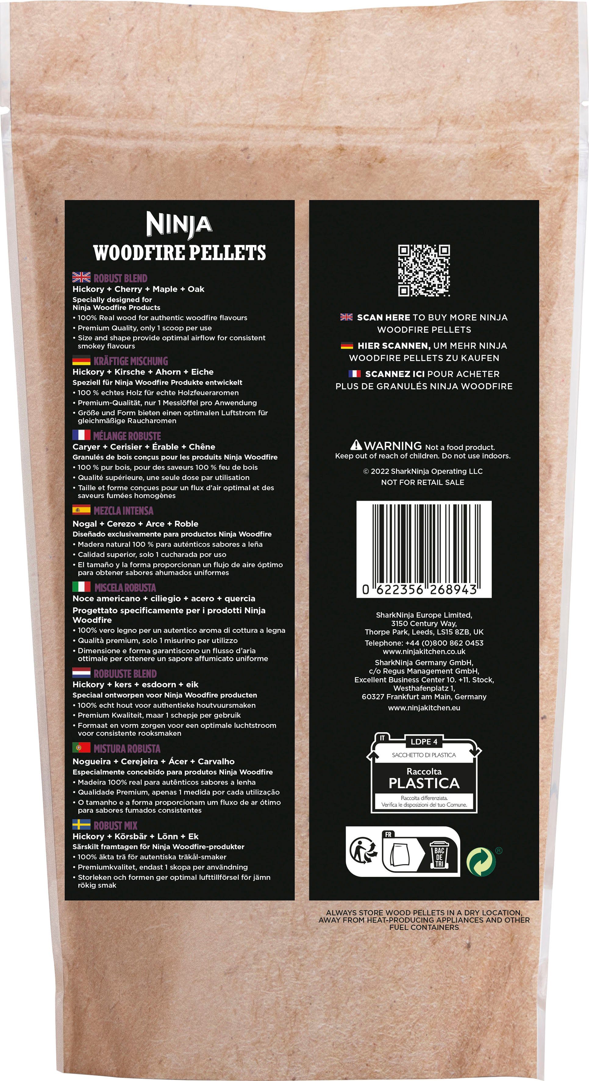 NINJA Houtpellets Ninja Woodfire pellets krachtige mix 900g XSKOGRBPLT2EU (1 stuk)