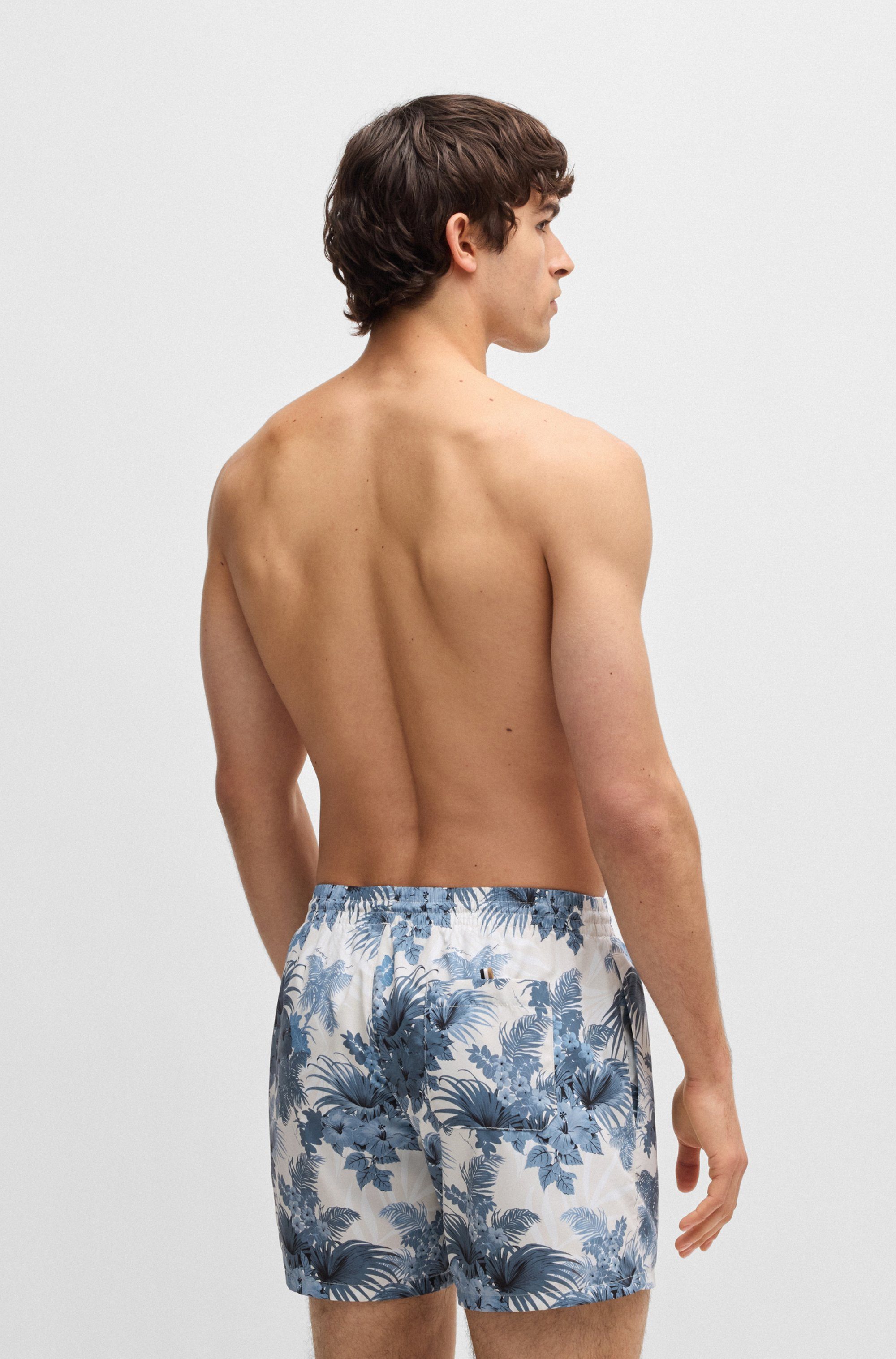 BOSS Zwemshort Piranha met kleurrijke all-over print