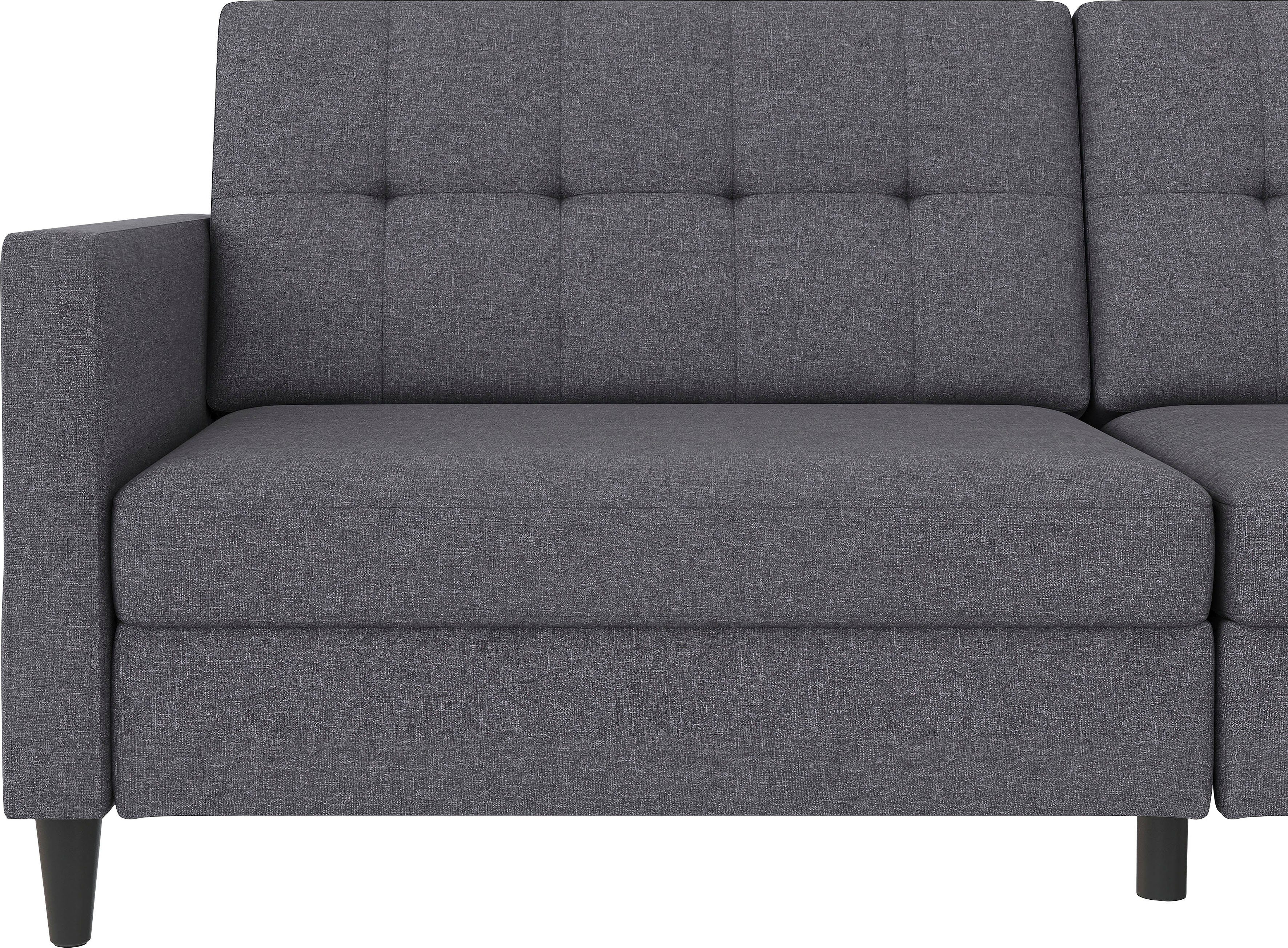 Dorel Home 3-zitsbank Hartford II Slaapfunctie, rugleuning 2-delig, 3-voudig verstelbaar, zithoogte 43 cm