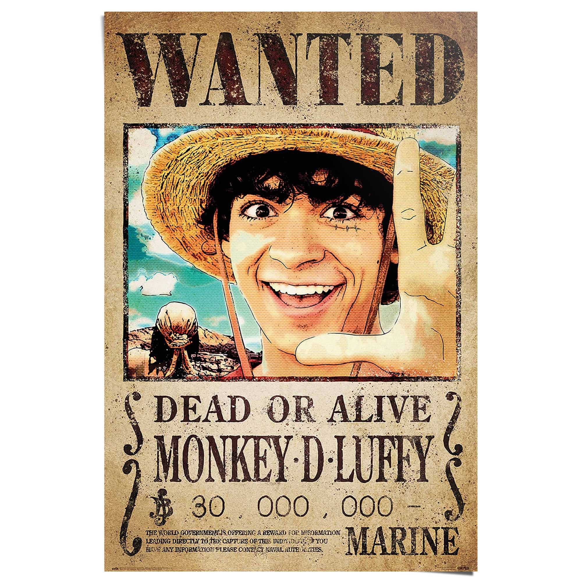 Reinders! Poster One Piece - wanted monkey d. Luffy
