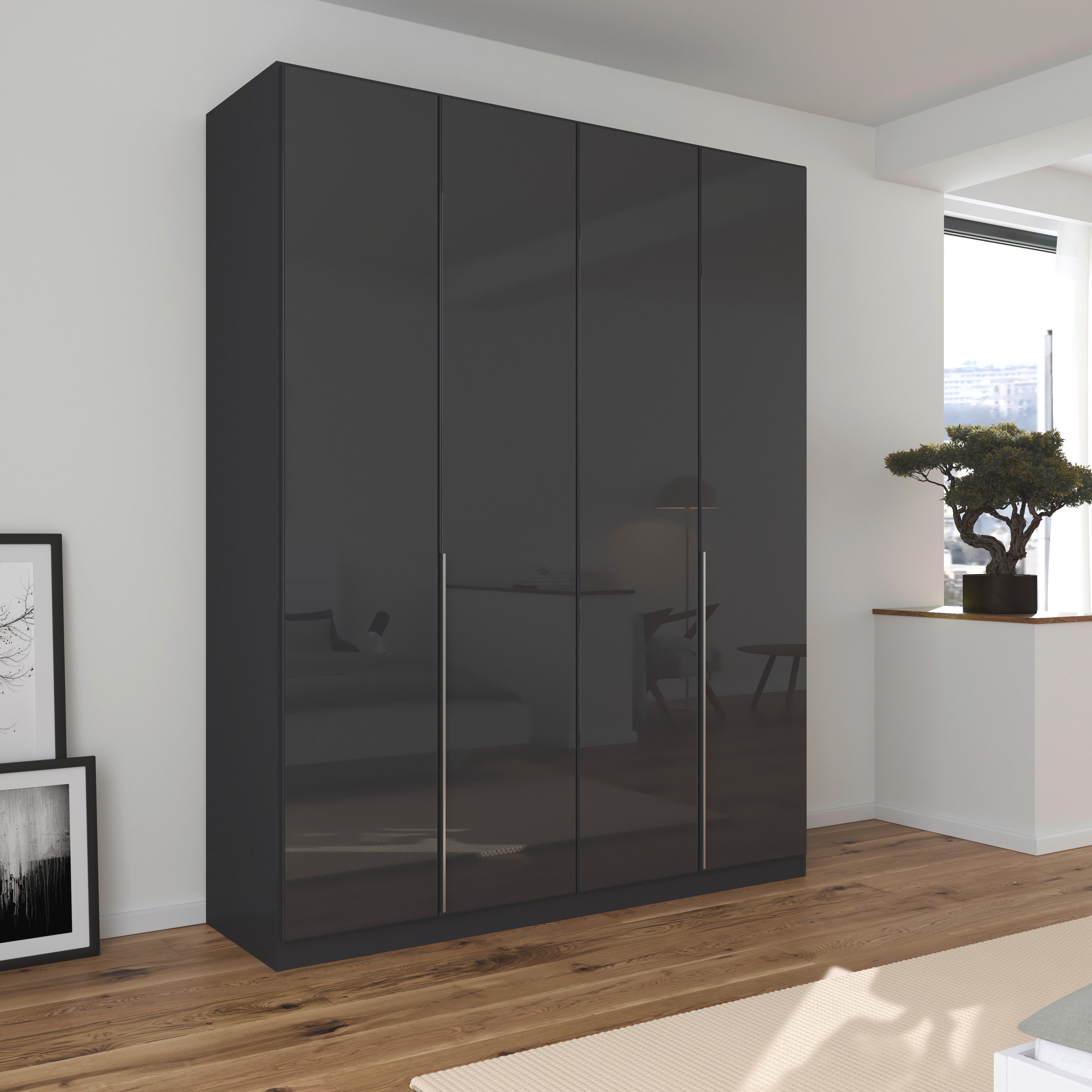 rauch Draaideurkast Kledingkasten kast garderobe AGORDO met glazen front doordachte binnenuitrusting, in 6 breedtes en 2 hoogtes made in germany