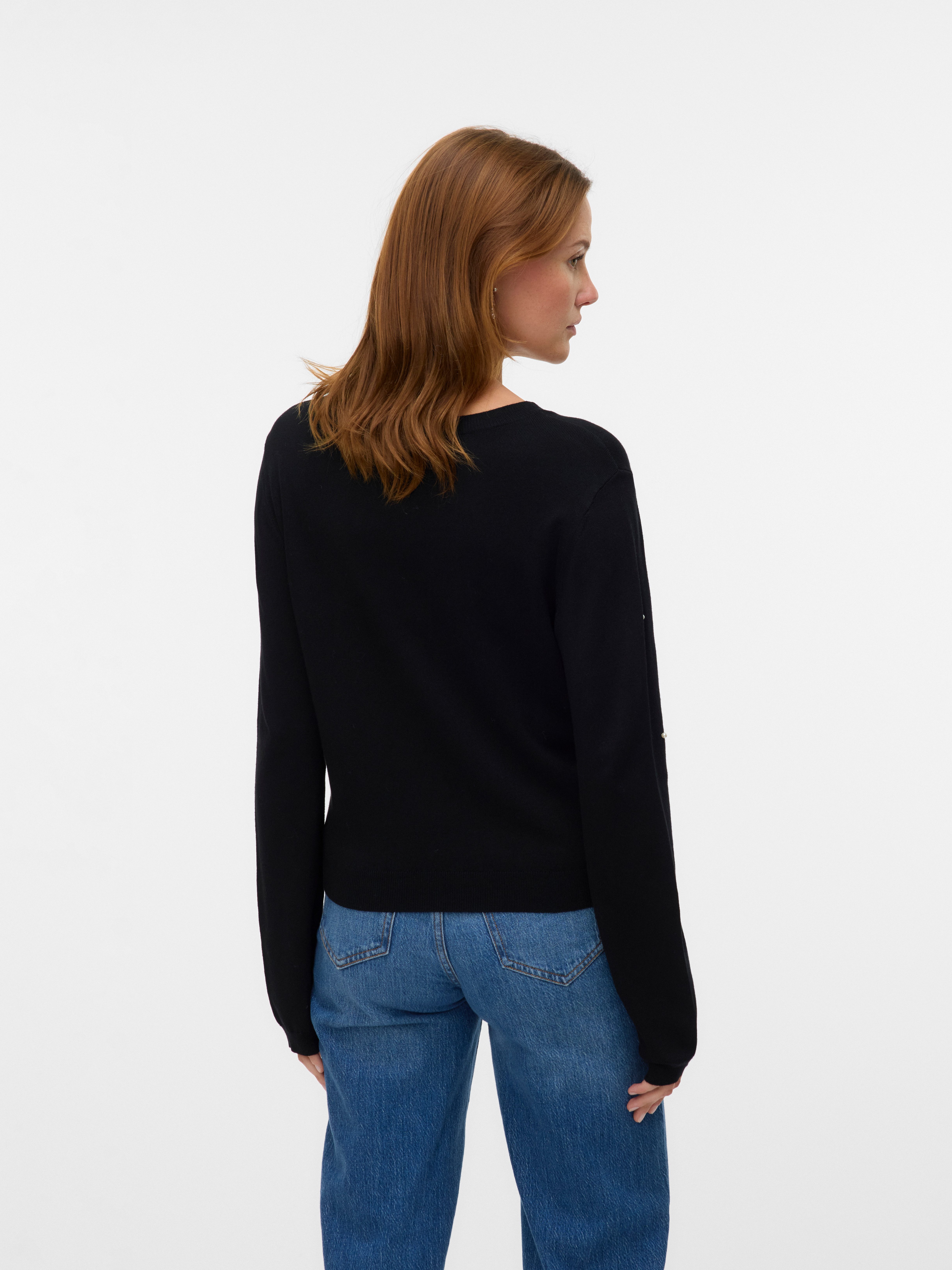 Vero Moda Trui met ronde hals VMGLORY PEARL LS O-NECK PULLOVER BOO