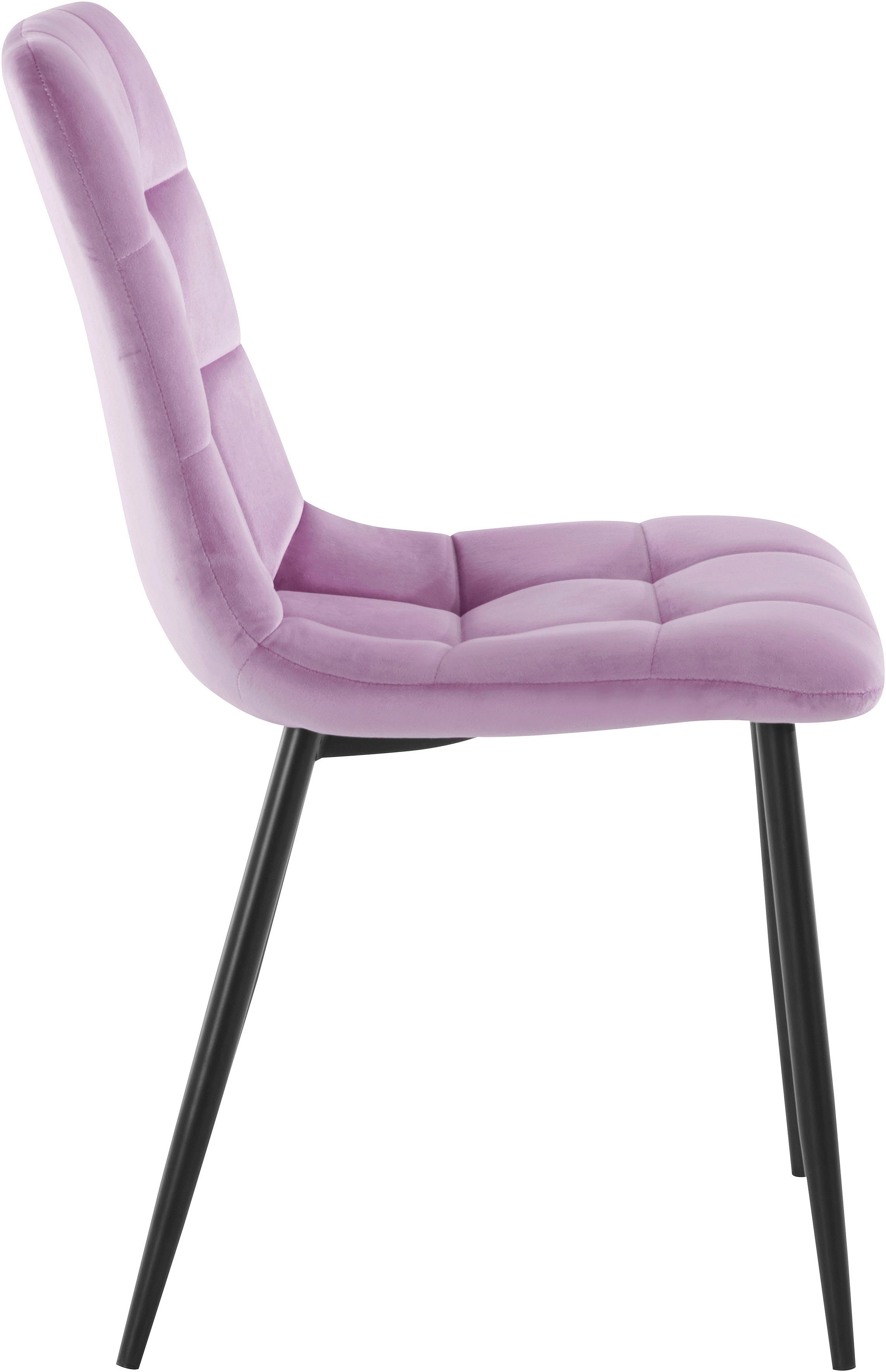 Homexperts Eetkamerstoel Kelly Bekleding in fluwelen stof, keukenstoel (set, 2 stuks)