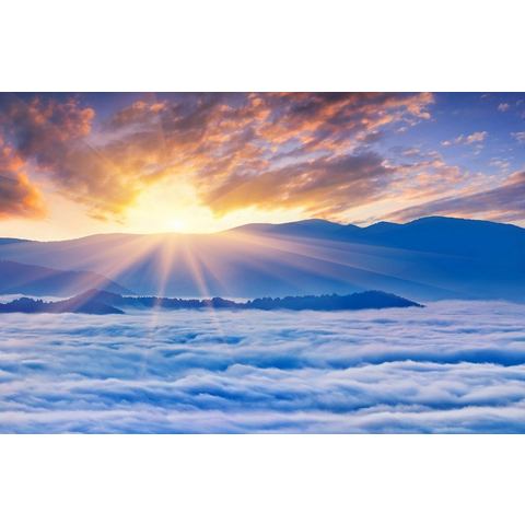Papermoon Fotobehang Sonnenaufgang über Wolken