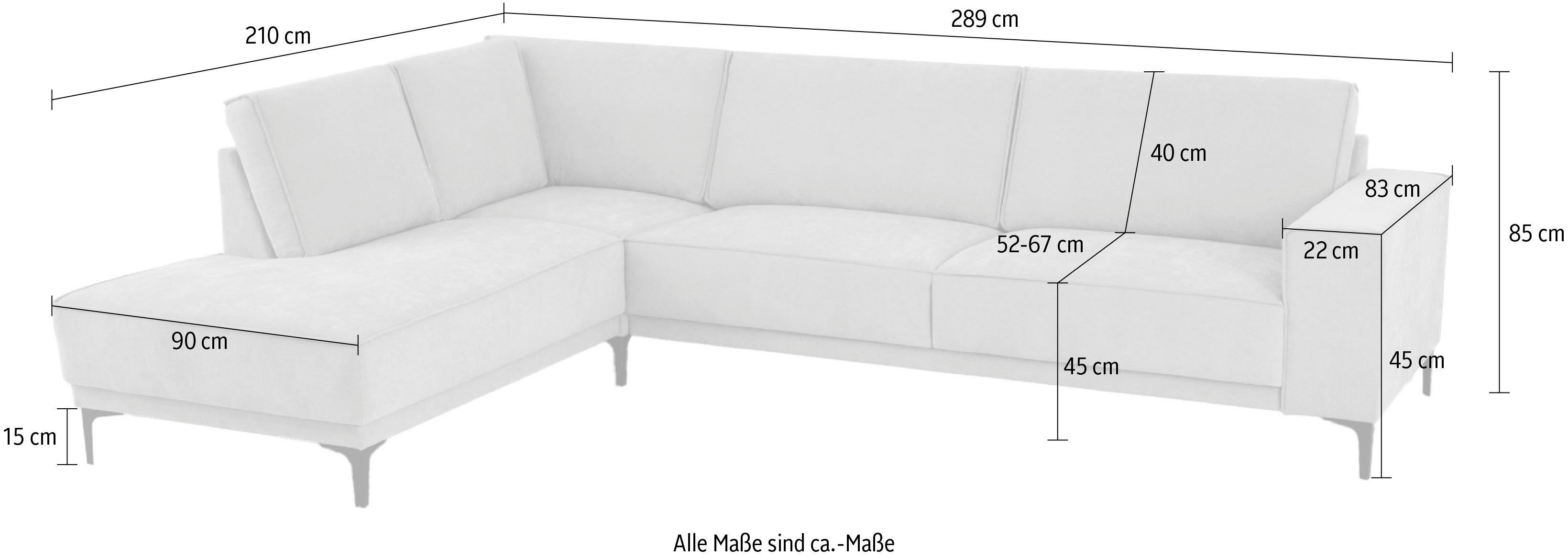 Places of Style Hoekbank Oland, structuur, platweefsel, luxe microvezel, bouclé