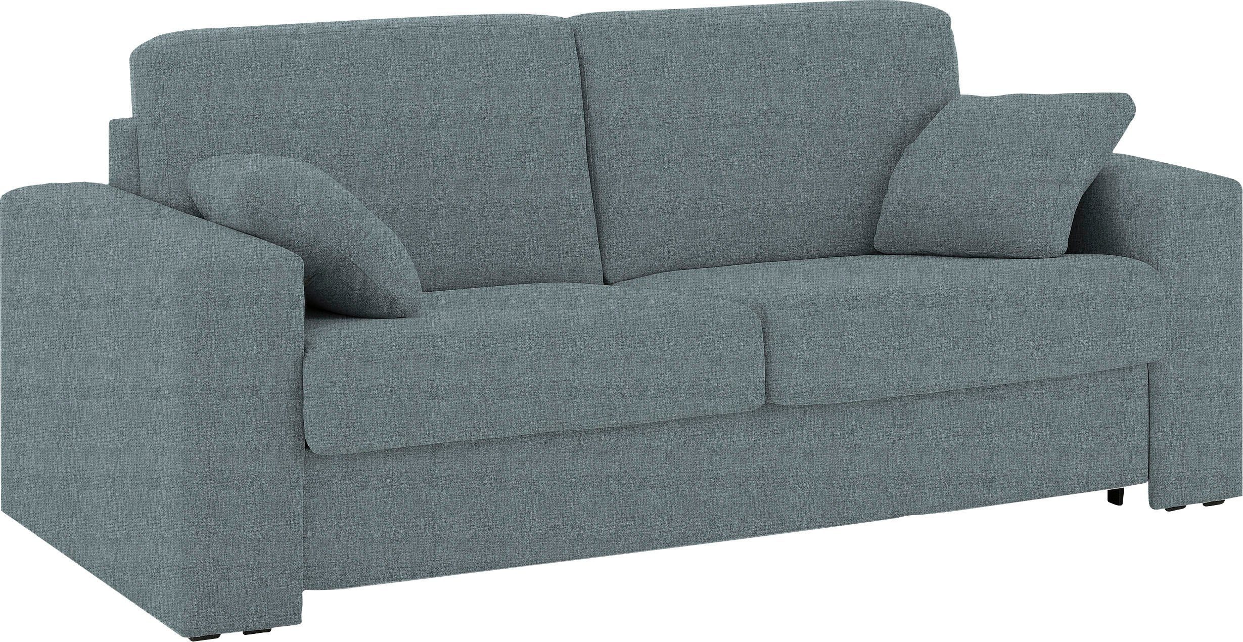 Home affaire Slaapbank Roma matras hoogte 14 cm Bedfunctie, met vering, lattenbodem, matras blauw, slaapbanken, 143 cm x 198 cm