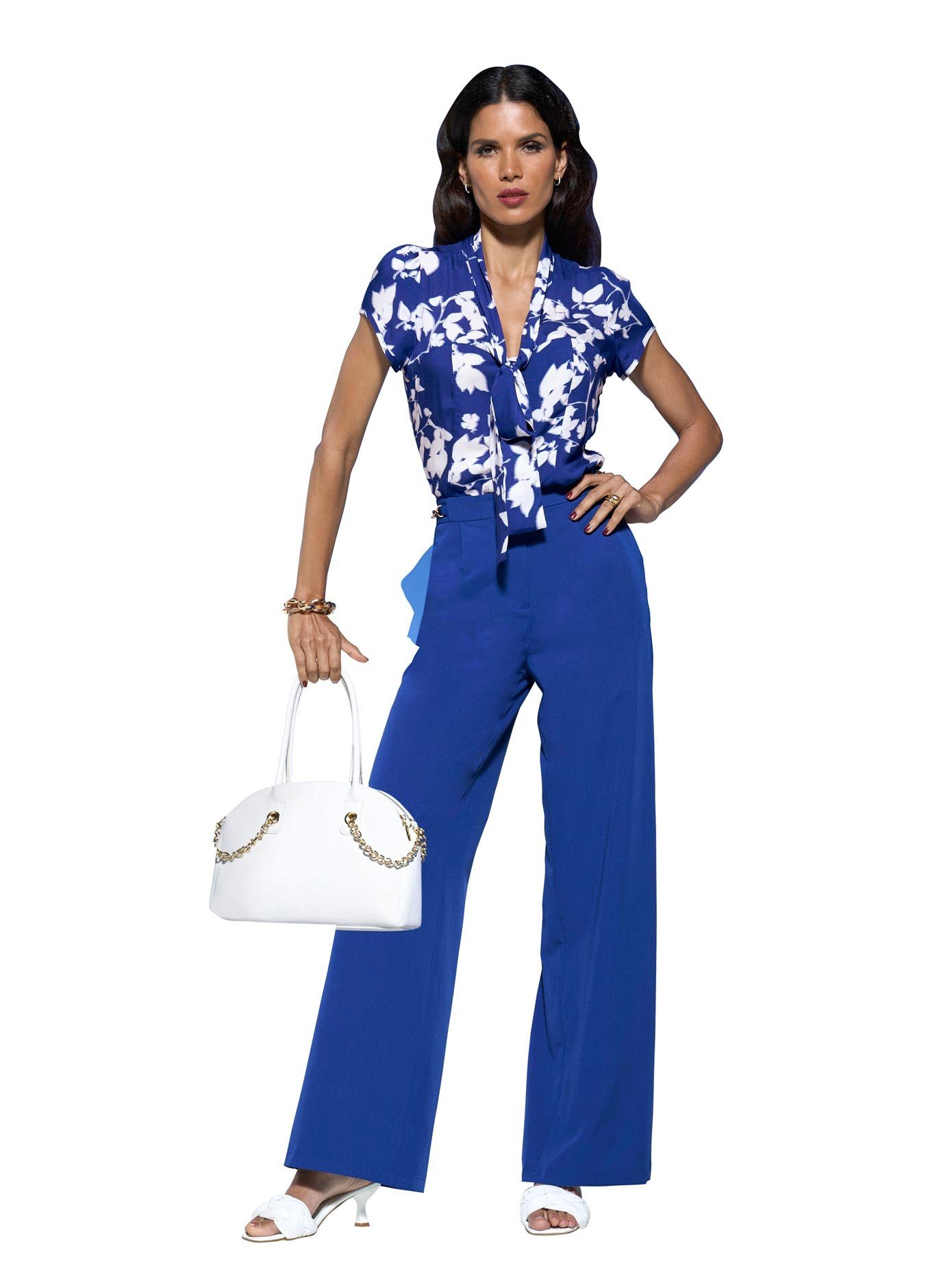 heine Gedessineerde blouse dames blouses maat 38 blauw