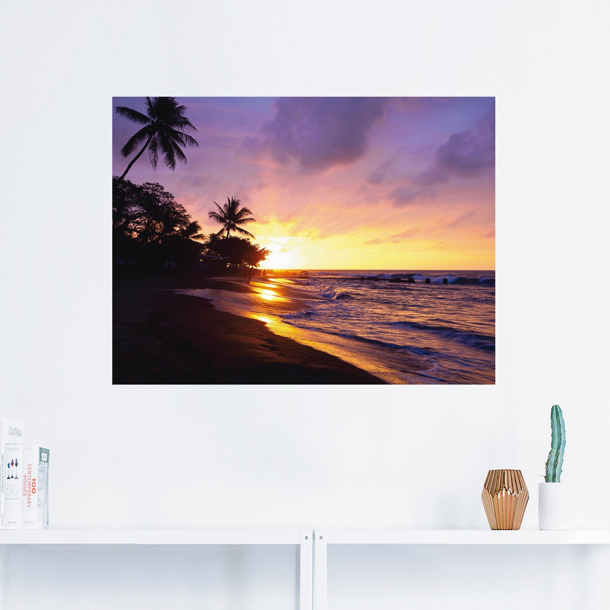 Artland Artprint Tropisch strand als artprint van aluminium, artprint voor buiten, artprint op linnen, poster, muursticker