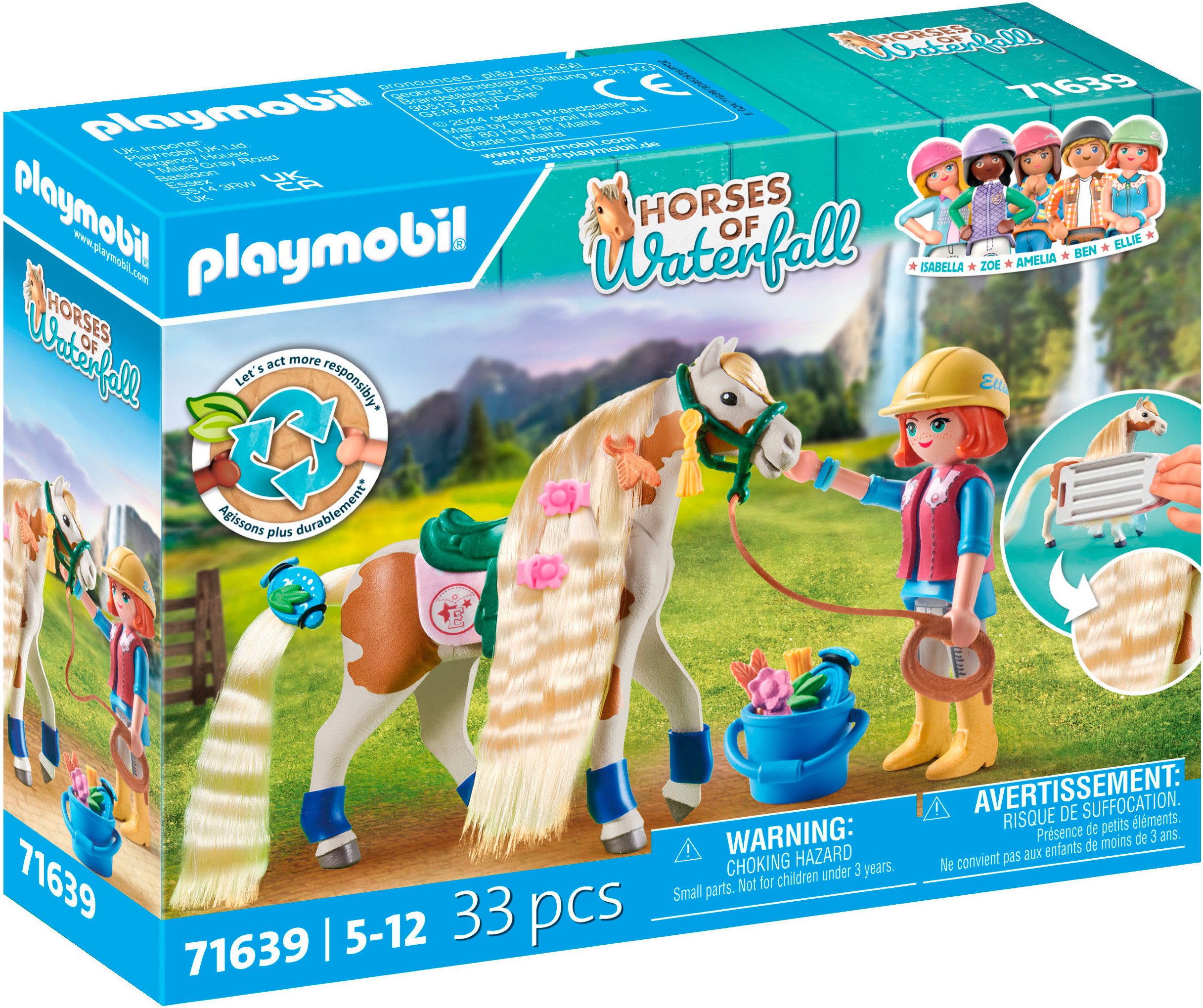 Playmobil® Constructie-speelset Ellie & paard met krultang (71639), Horses of Waterfall (33-delig)