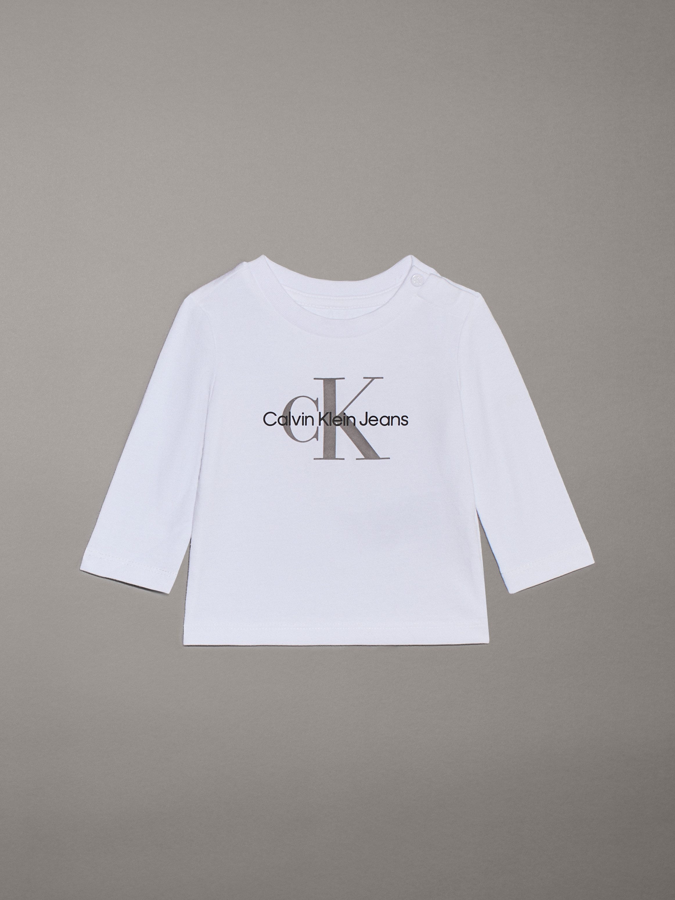 Calvin Klein Shirt met lange mouwen MONOGRAM LS T-SHIRT voor baby’s tot 2 jaar, met grote print