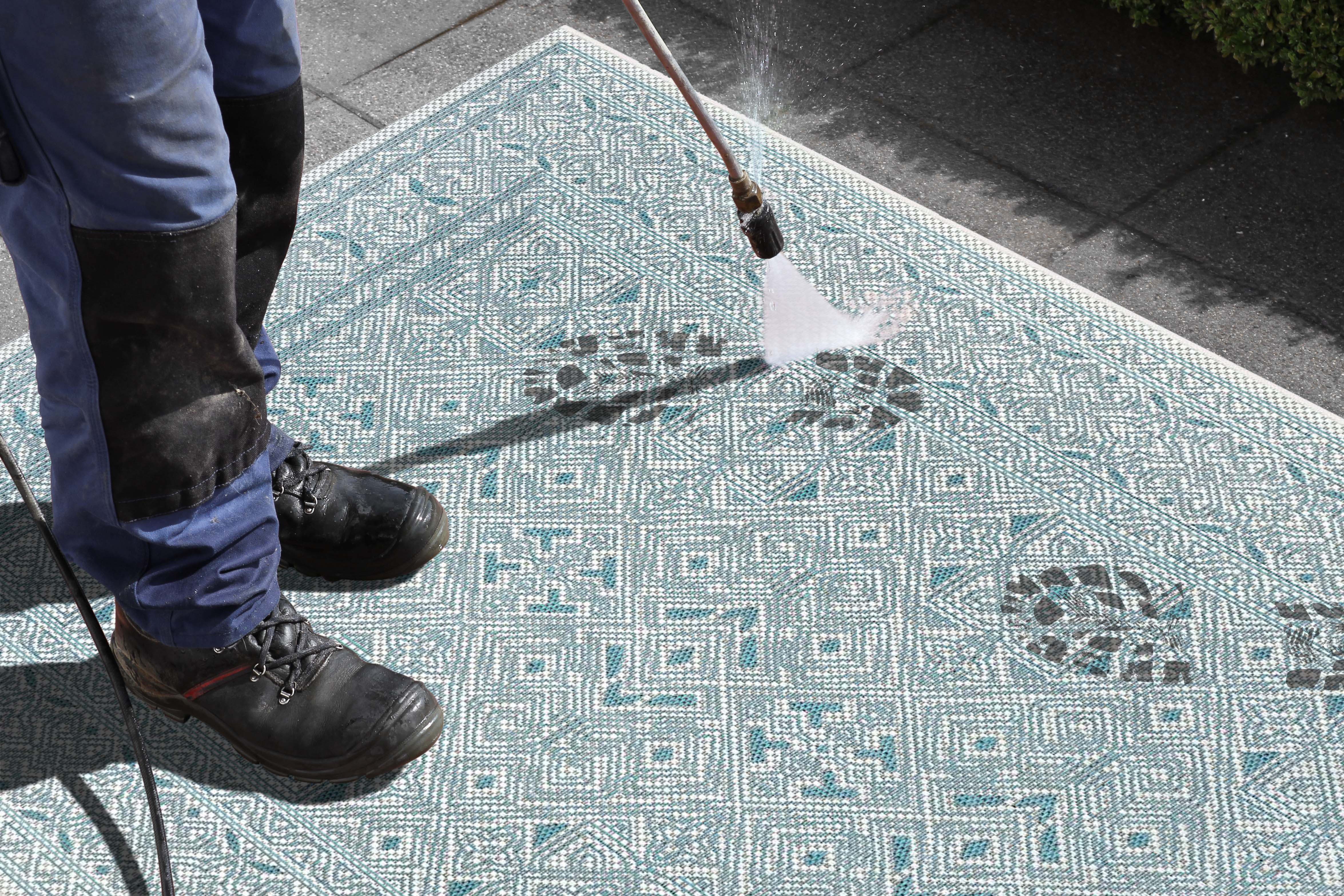 NORTHRUGS Vloerkleed Cuadrado Platweefsel grafisch design, afgehecht, robuust, gemakkelijk in onderhoud