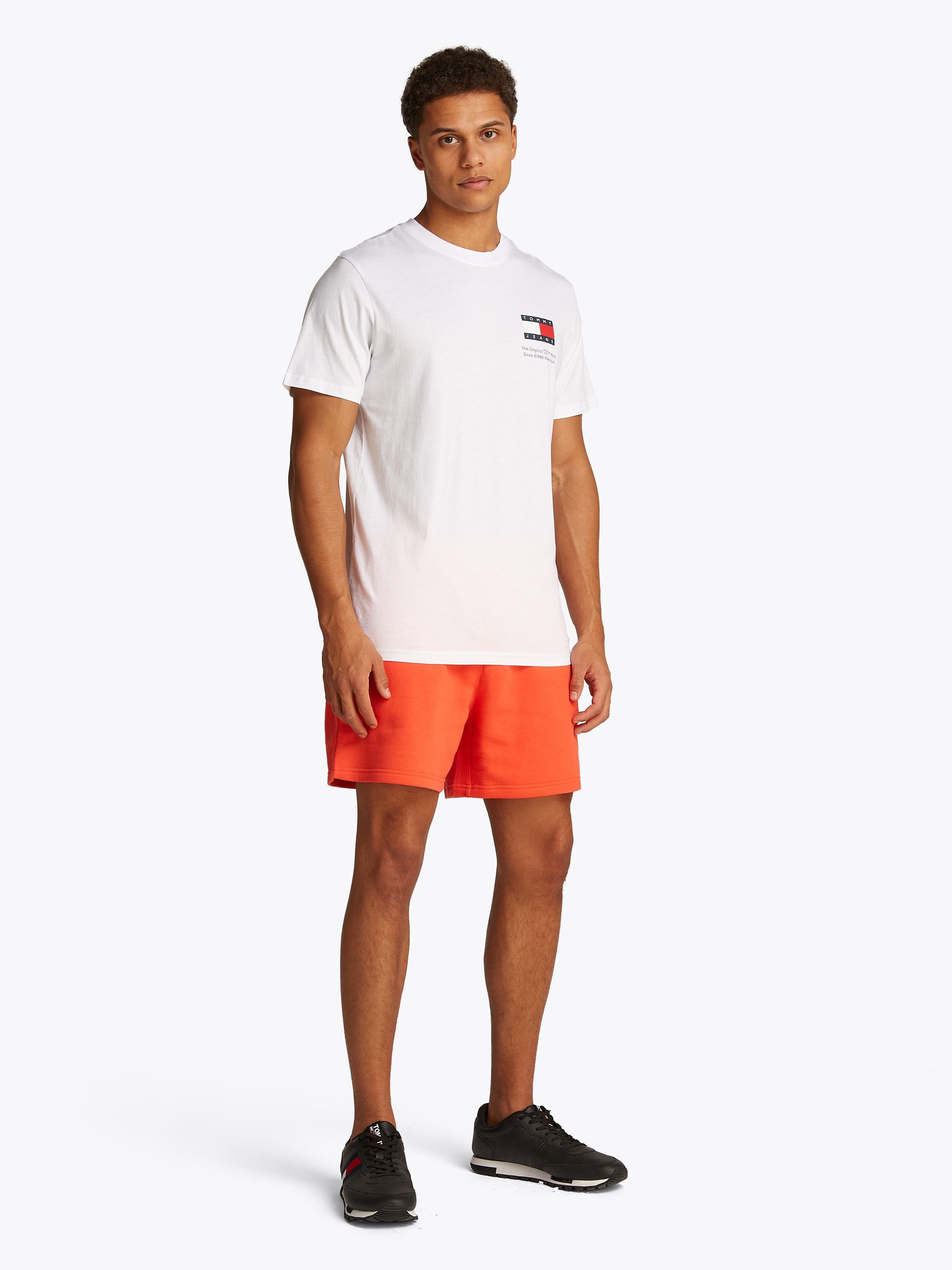 TOMMY JEANS T-shirt TJM SLIM 2PACK S S FLAG DNA TEE met grote logoprint op borsthoogte (set 2 stuks)