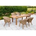 merxx tuin-eethoek arrone 6 stoelen en tafel, met zitkussens (7-delig) beige
