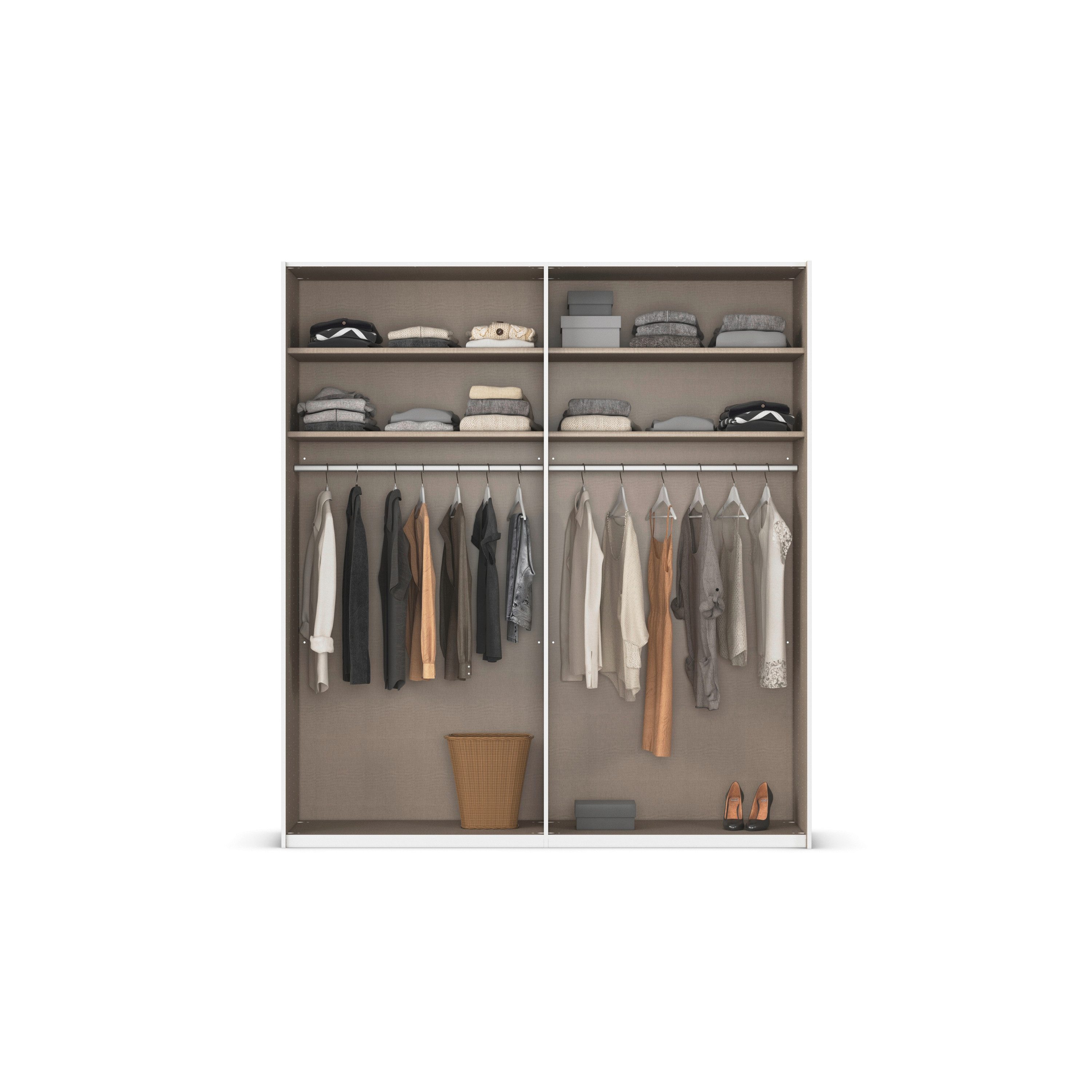 rauch Schuifdeurkast Kledingkast Kast Garderobe Slaapkamerkast EVELYN in elegante stijl met spiegel 5 breedtes veel opbergruimte made in germany