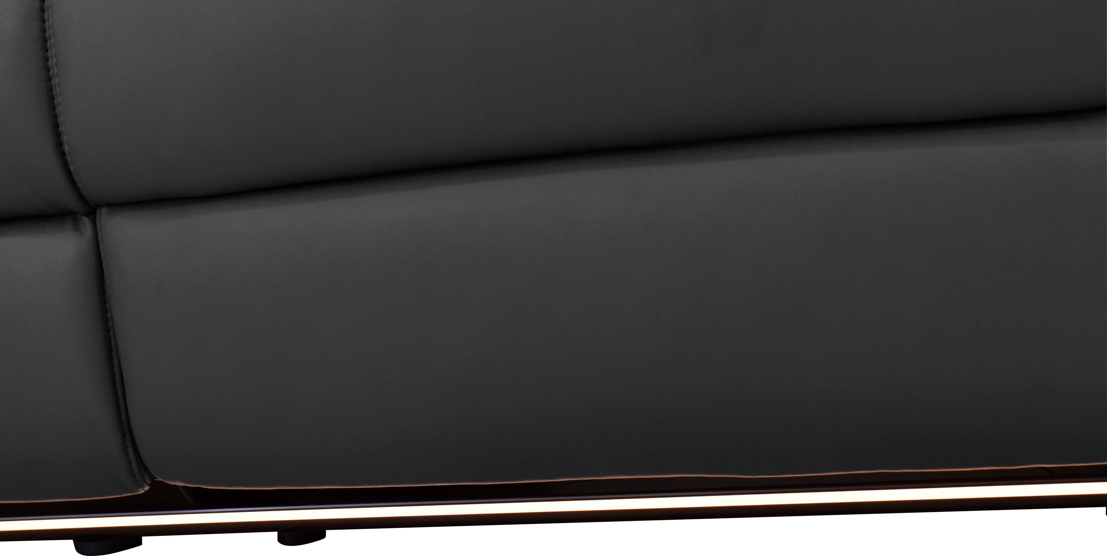 Places of Style Hoekbank Pareli, L-model, 259 cm, met récamier, echt leer, imitatieleer, weefstof