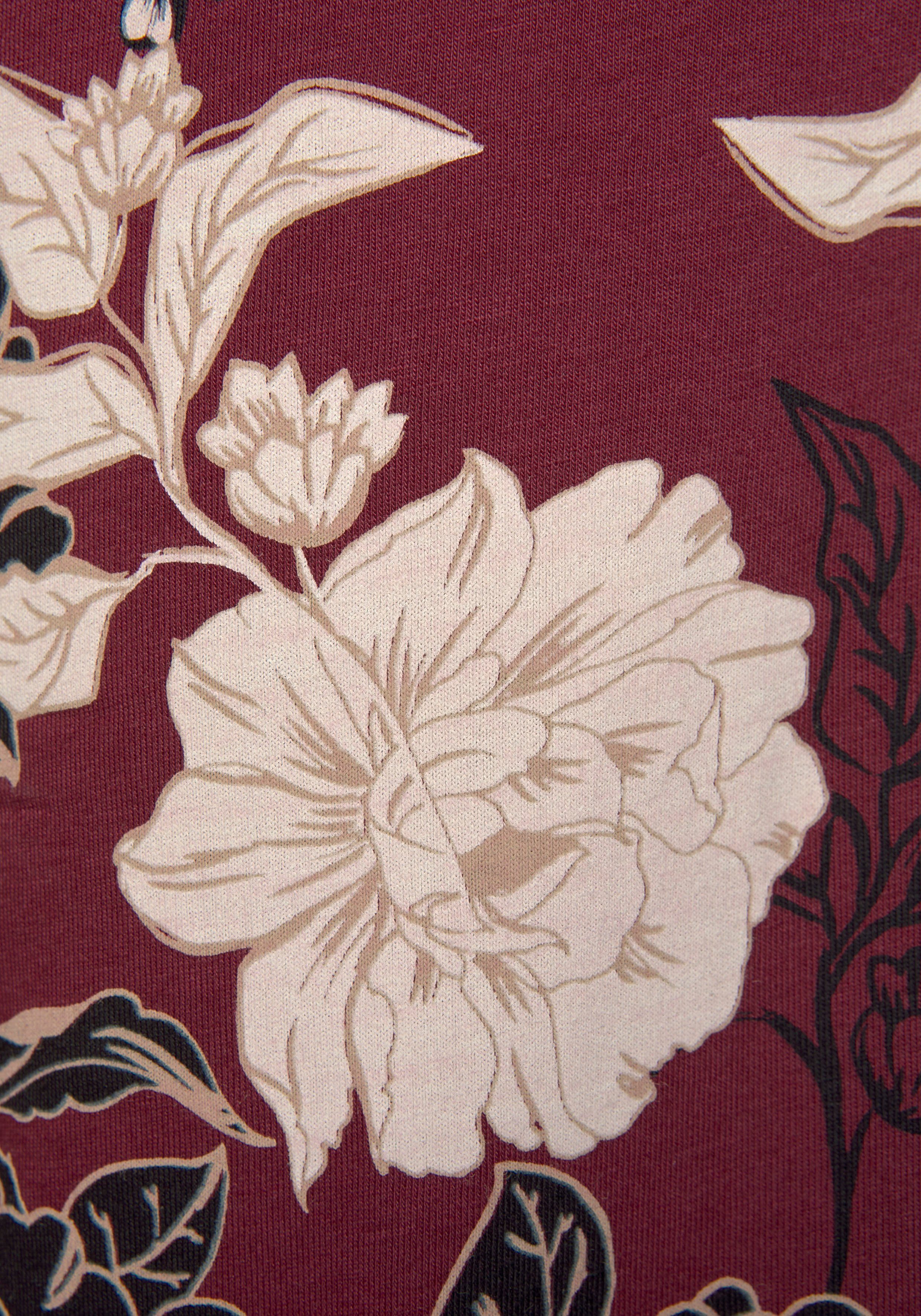 s.Oliver RED LABEL Beachwear Pyjama in klassiek model met bloemmotief (2-delig, 1 stuk)