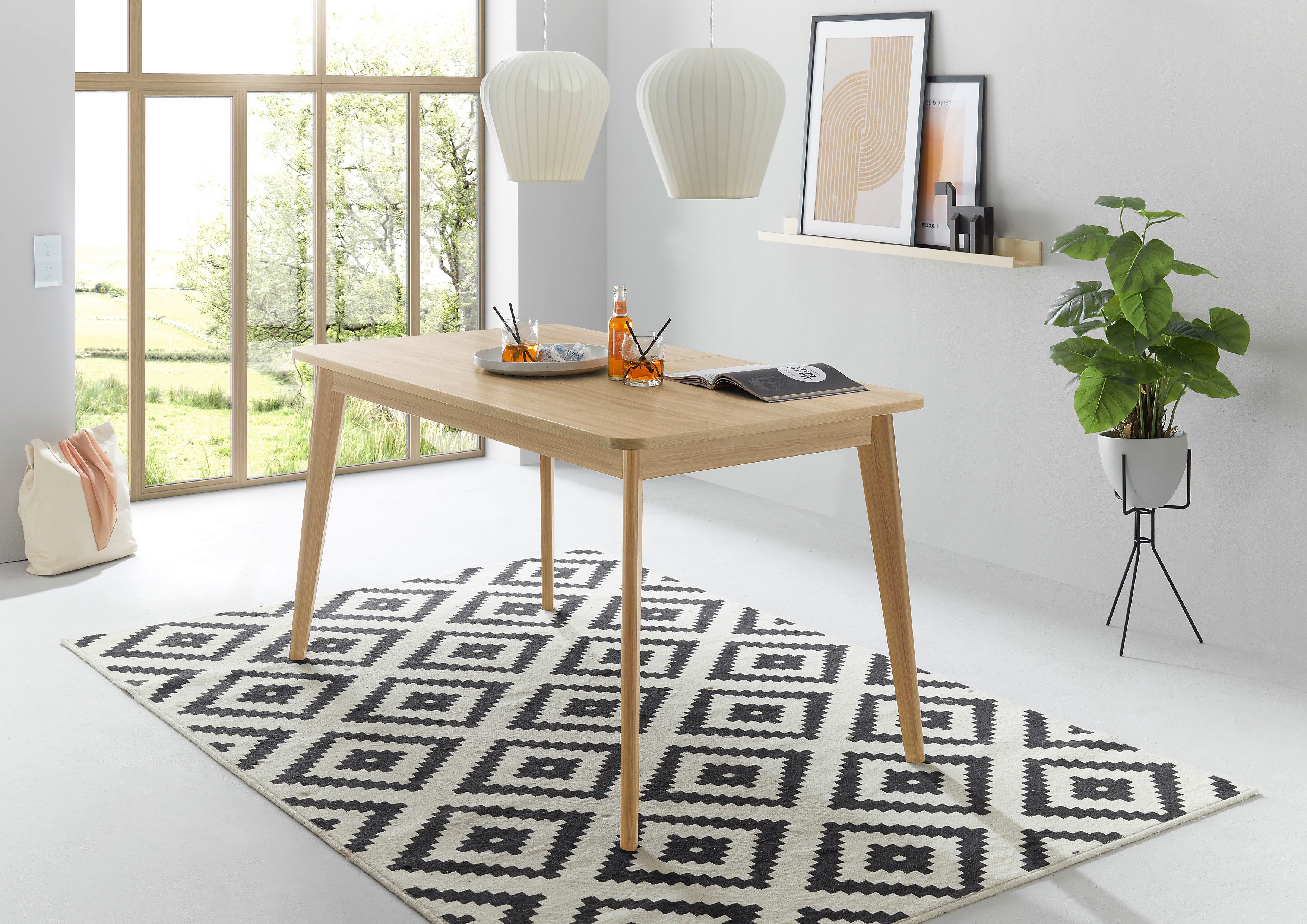 INOSIGN Eettafel Torge, tafel met uitschuiffunctie, keukentafel, salontafel scandinavische stijl, beschikbaar in drie kleuren, uitschuifbare eettafel (1 stuk)