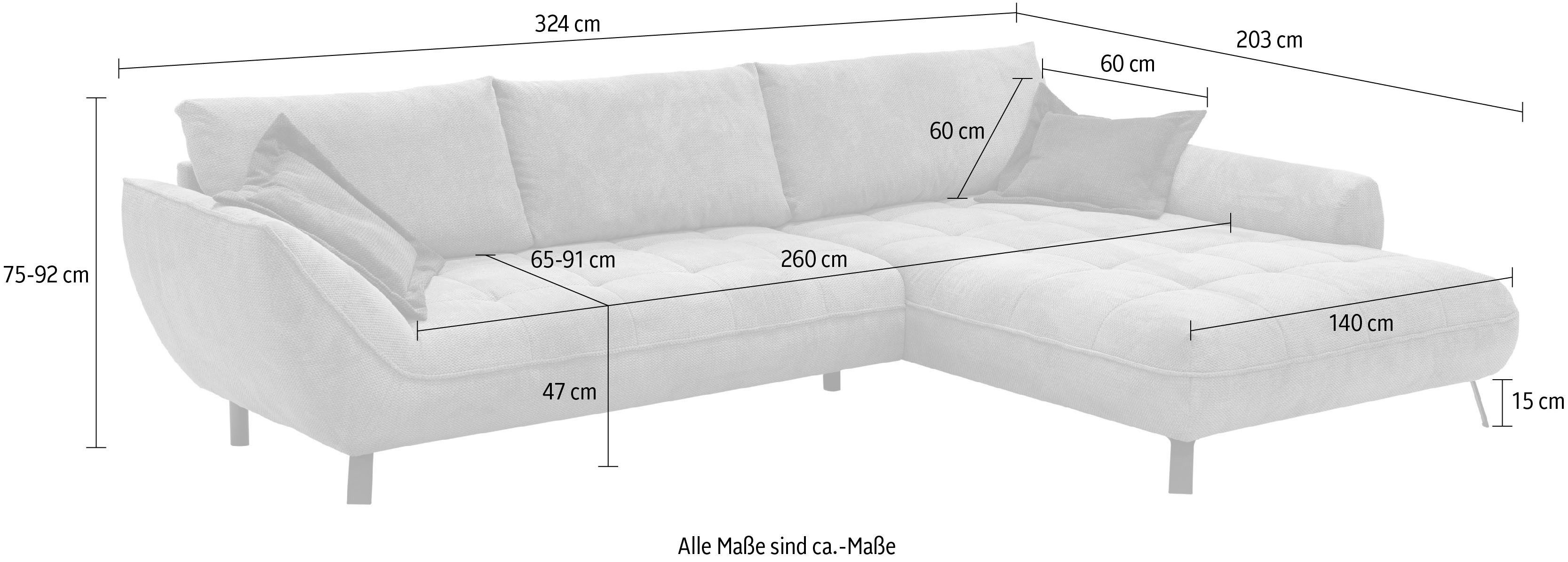 exxpo - sofa fashion Hoekbank Biarritz modern en elegant mega bank met geweldig zitcomfort, L-vorm