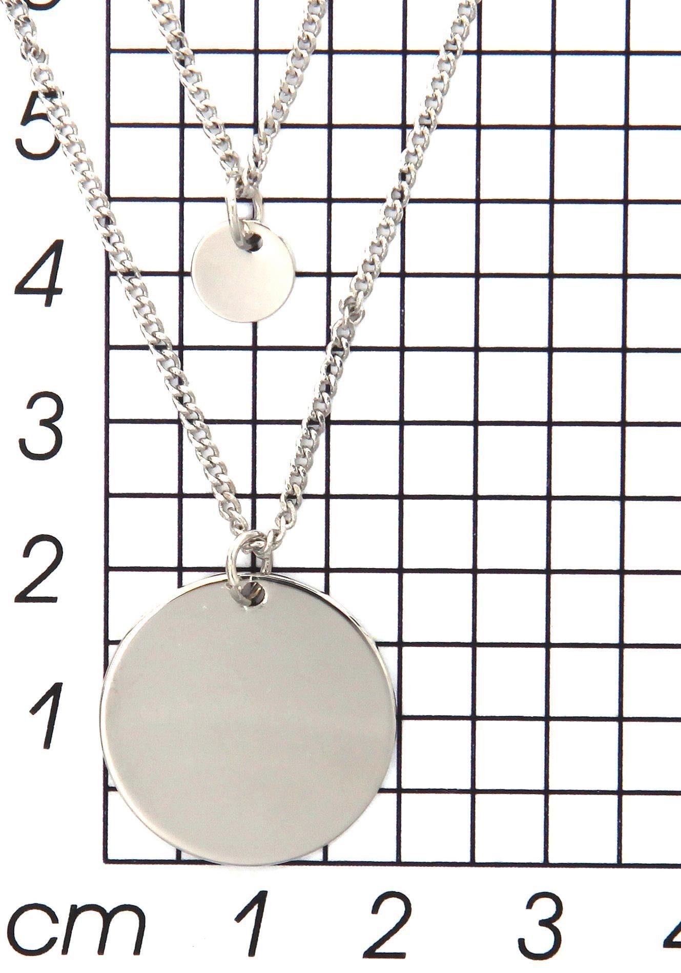 Firetti Kettingenset 2-rijige layerkwaliteiten schakelketting met ronde hangers (set, 2-delig)