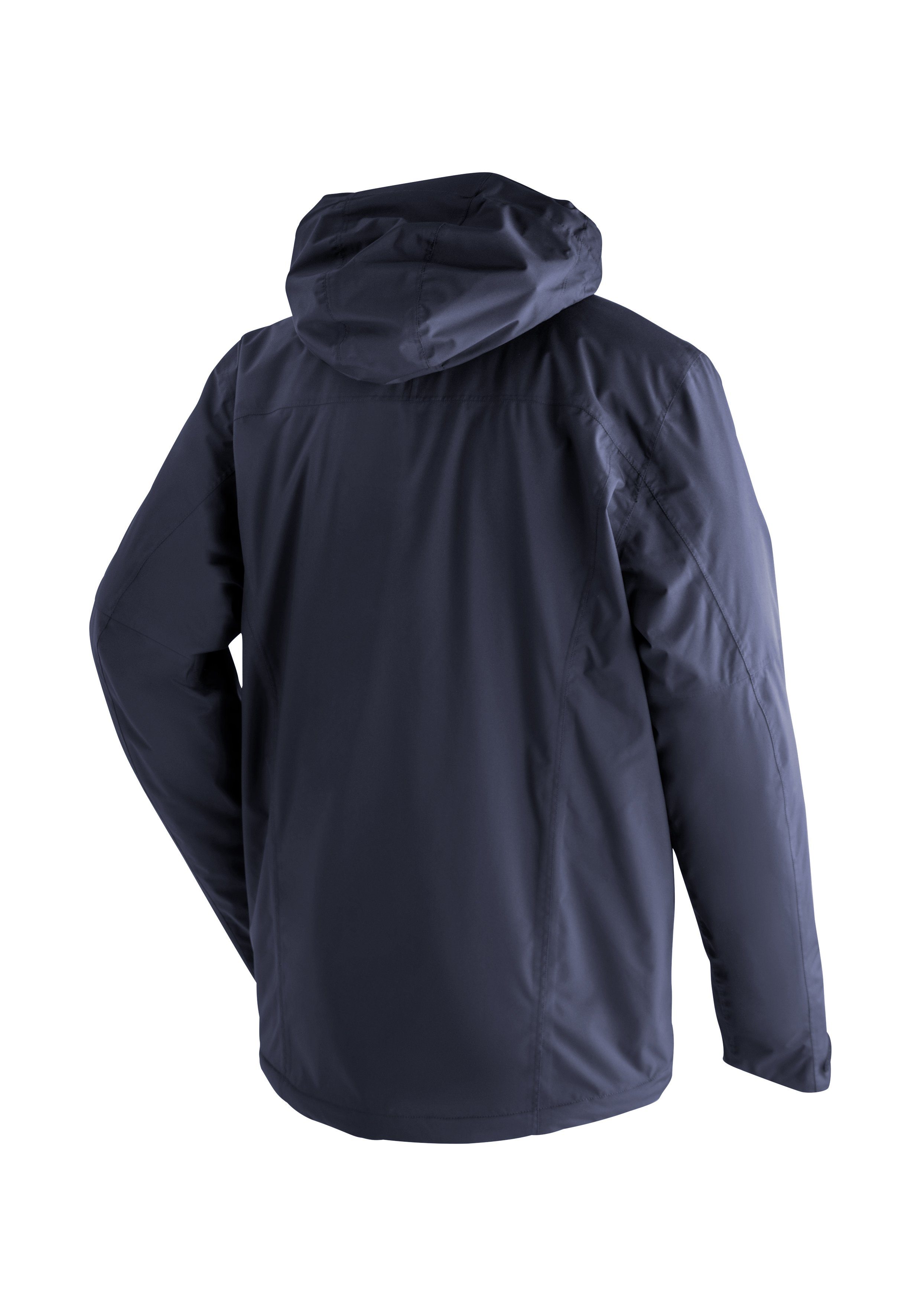 Maier Sports Outdoorjack Metor Therm Rec M Heren wandeljack, ademend en waterdicht, gewatteerde regenjack met capuchon
