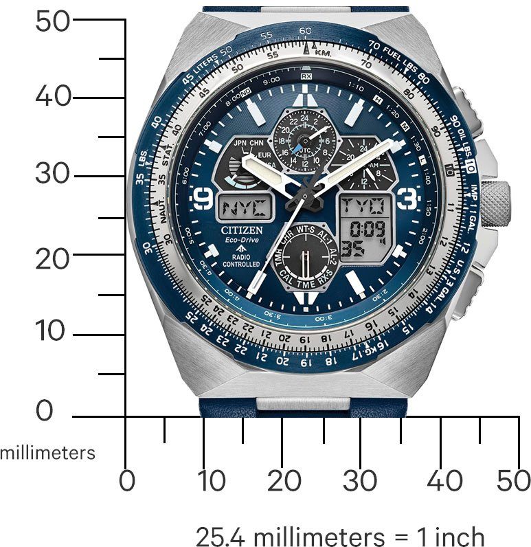 Citizen Radiografische chronograaf Promaster Skyhawk Polshorloge, herenhorloge, solar, leren band, saffierglas, datum