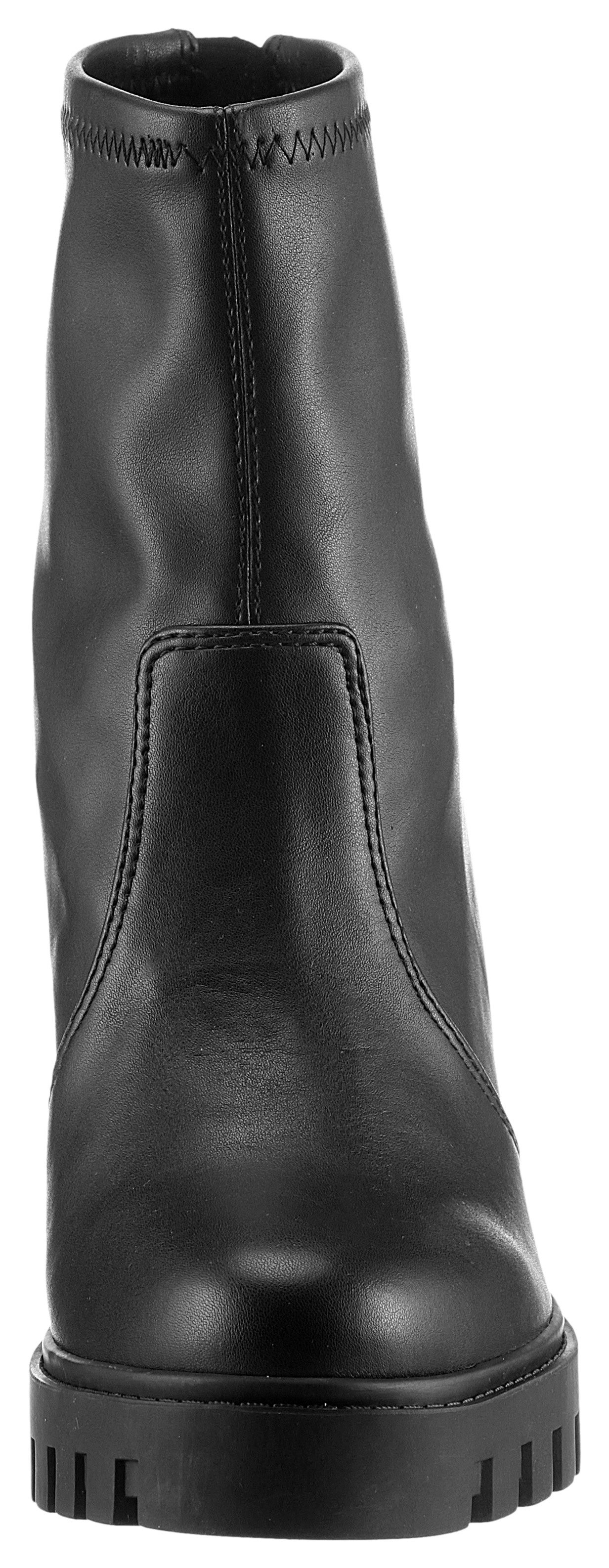 Calvin Klein Highheel-laarsjes HEEL PLATFORM ZIP BOOT MG NAPPA ankleboots, enkellaars, blokhak, met hielrits