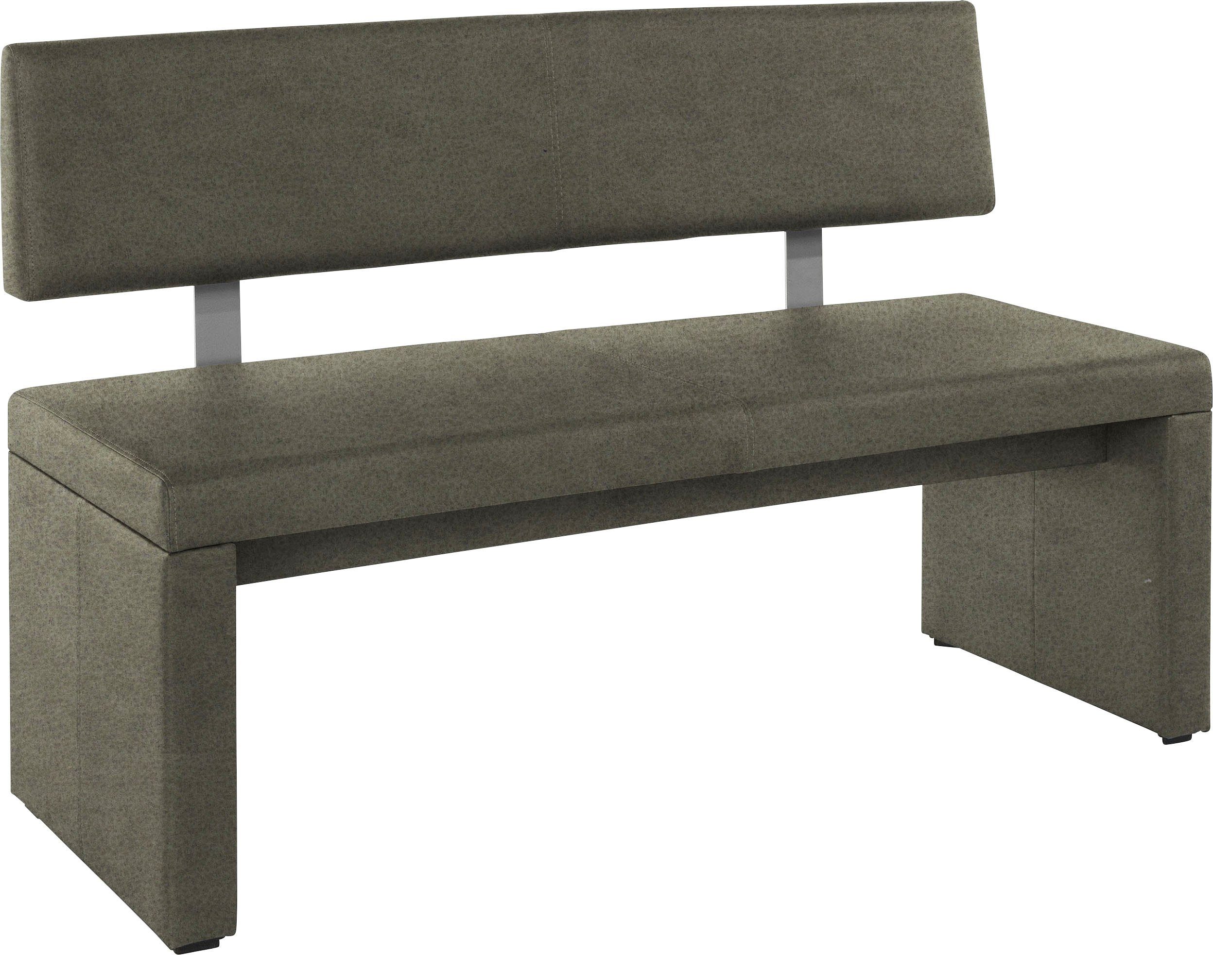 Home affaire Zitbank Charissa met leuning, breedte 140, 160 of 180 cm groen, eetbanken, Microvezel