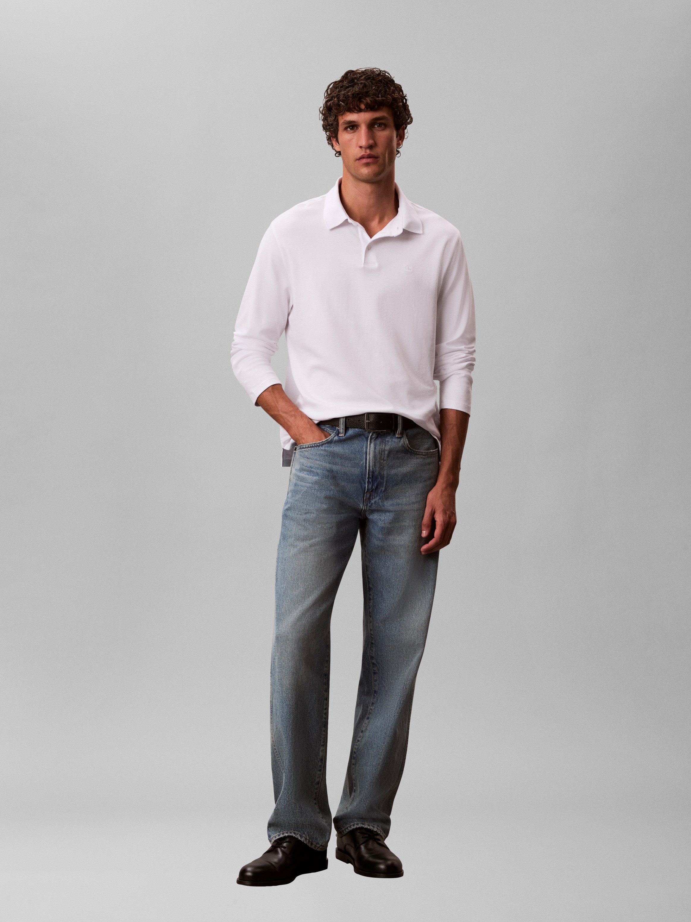Calvin Klein Poloshirt met lange mouwen LS SUPIMA COTTON SOLID POLO