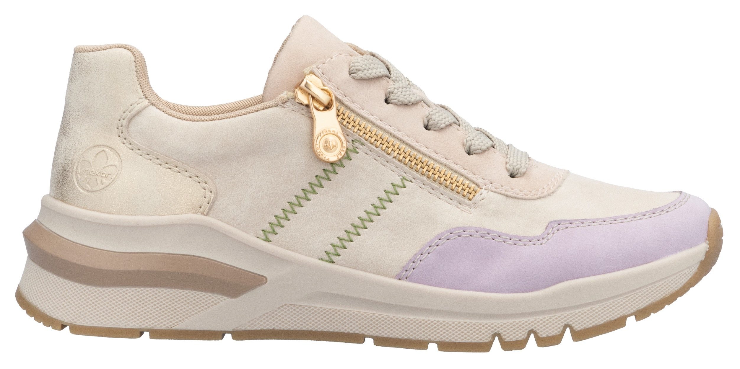 Rieker Sneakers met sleehak , vrijetijdsschoen, lage schoen, veterschoen in comfortabele vorm