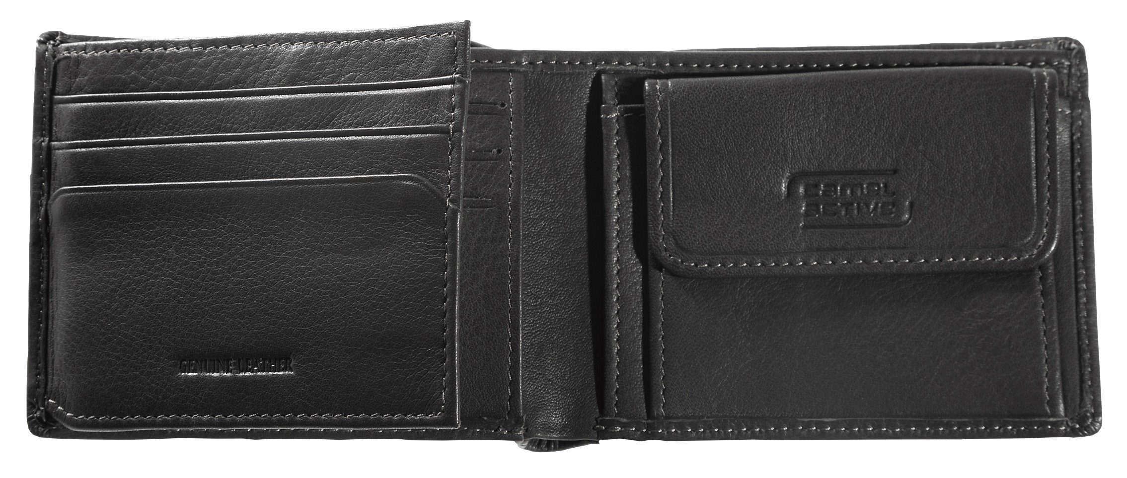 camel active Portemonnee Vegas van hoogwaardig rundleer met metalen logo