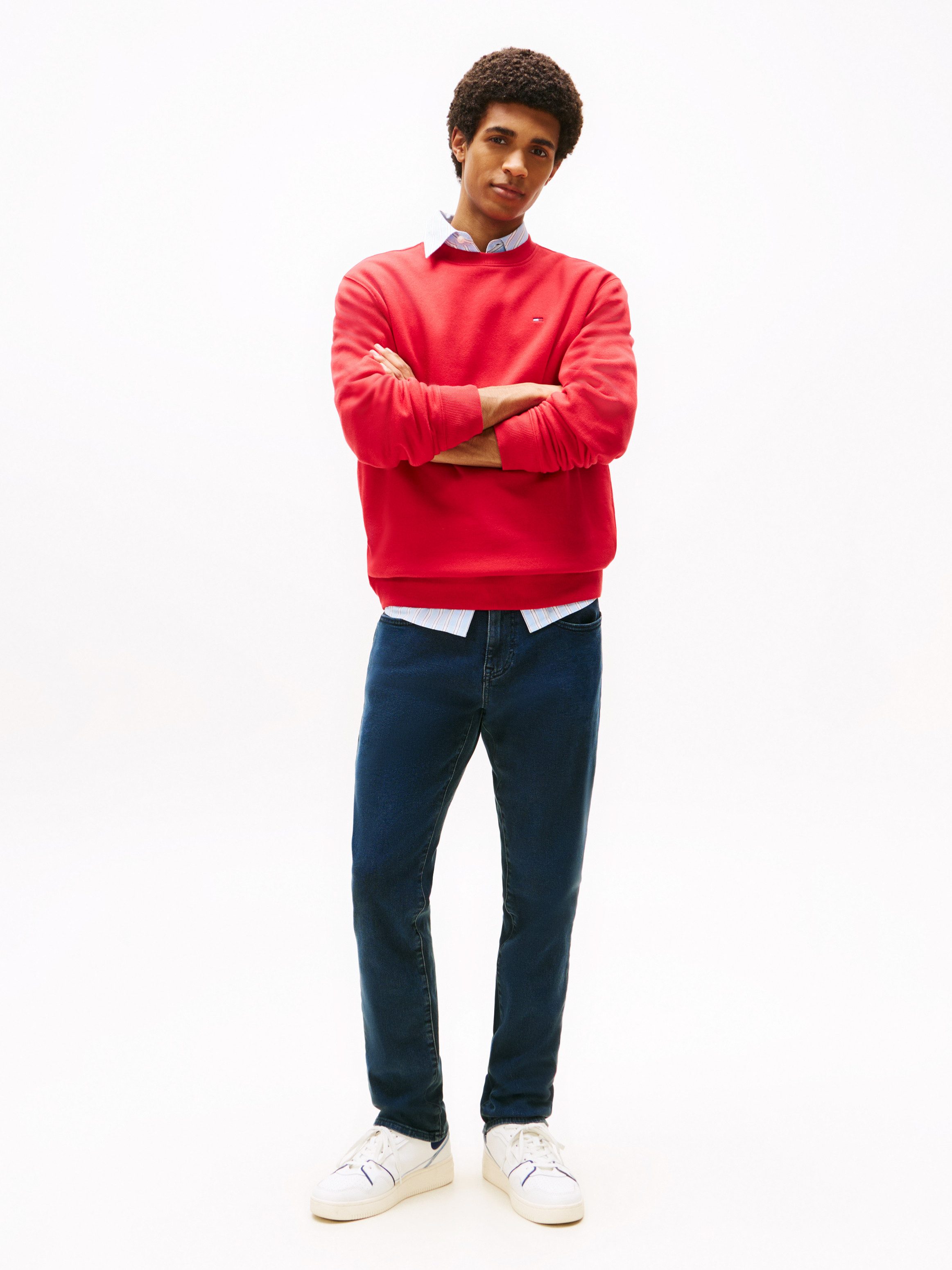 TOMMY JEANS Straight jeans SCANTON SLIM BI0234 Met merkenlabel van leer achter